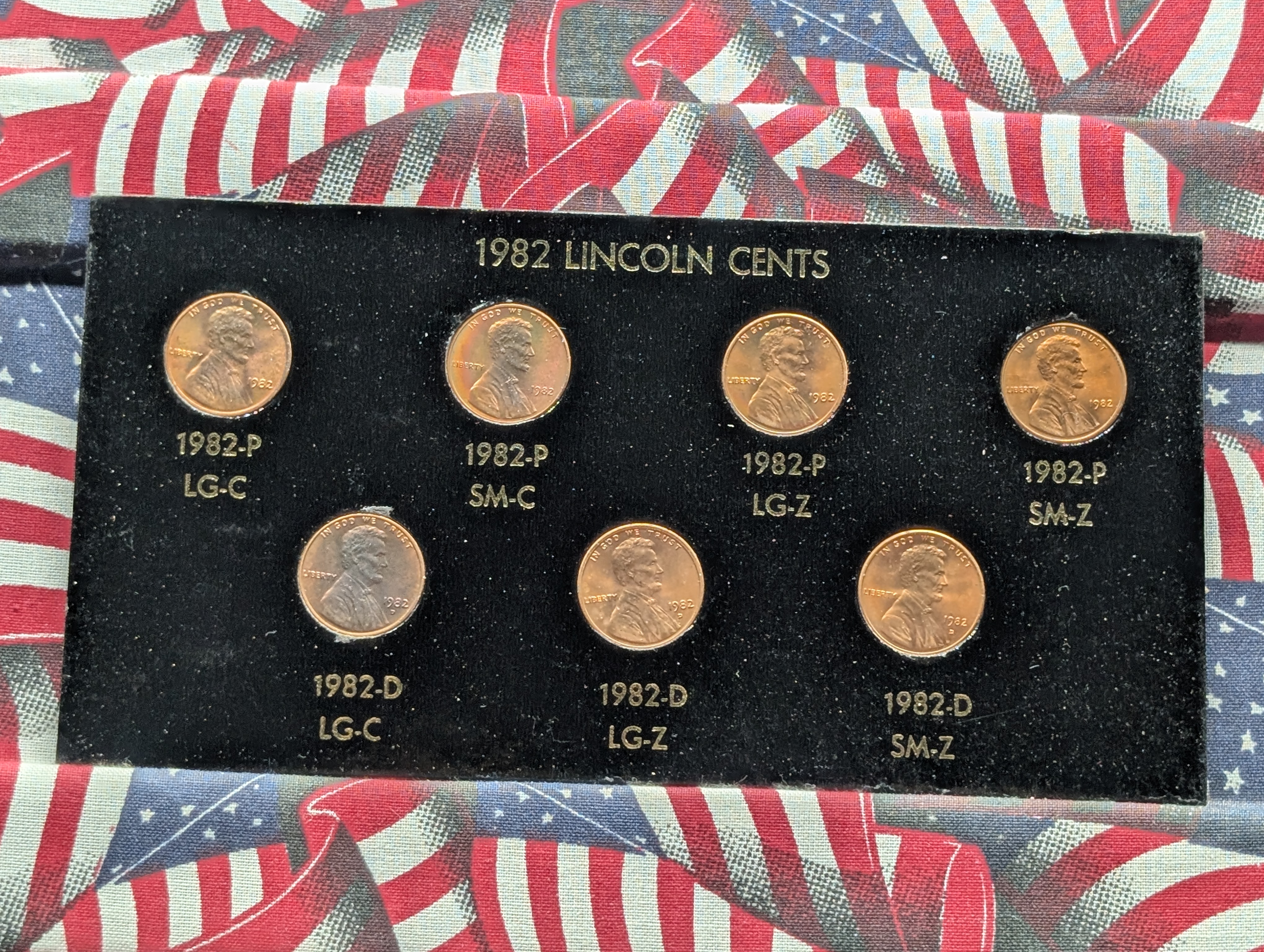 1982 Lincoln Cent Variety Collection - 7-Coin Set