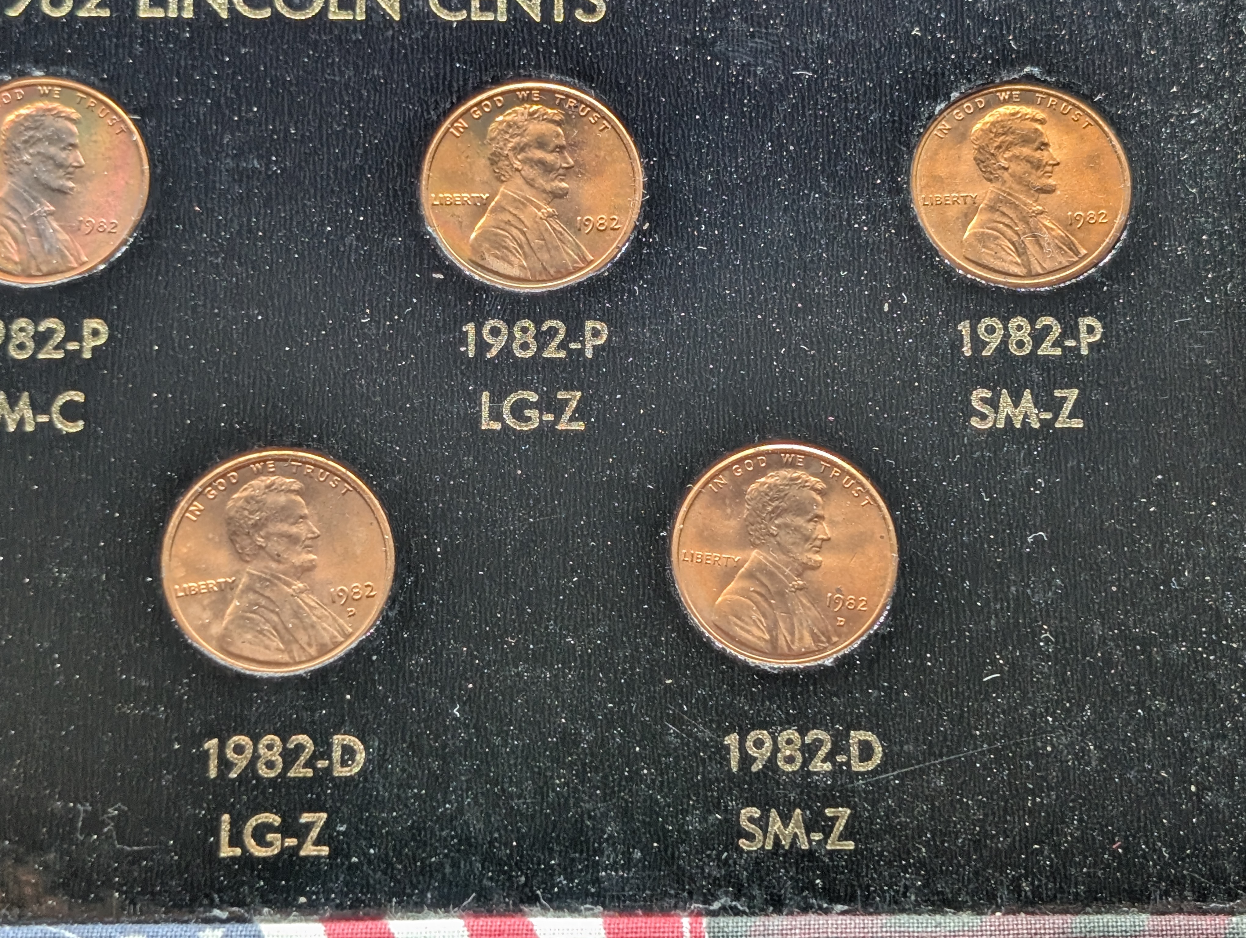 1982 Lincoln Cent Variety Collection - 7-Coin Set