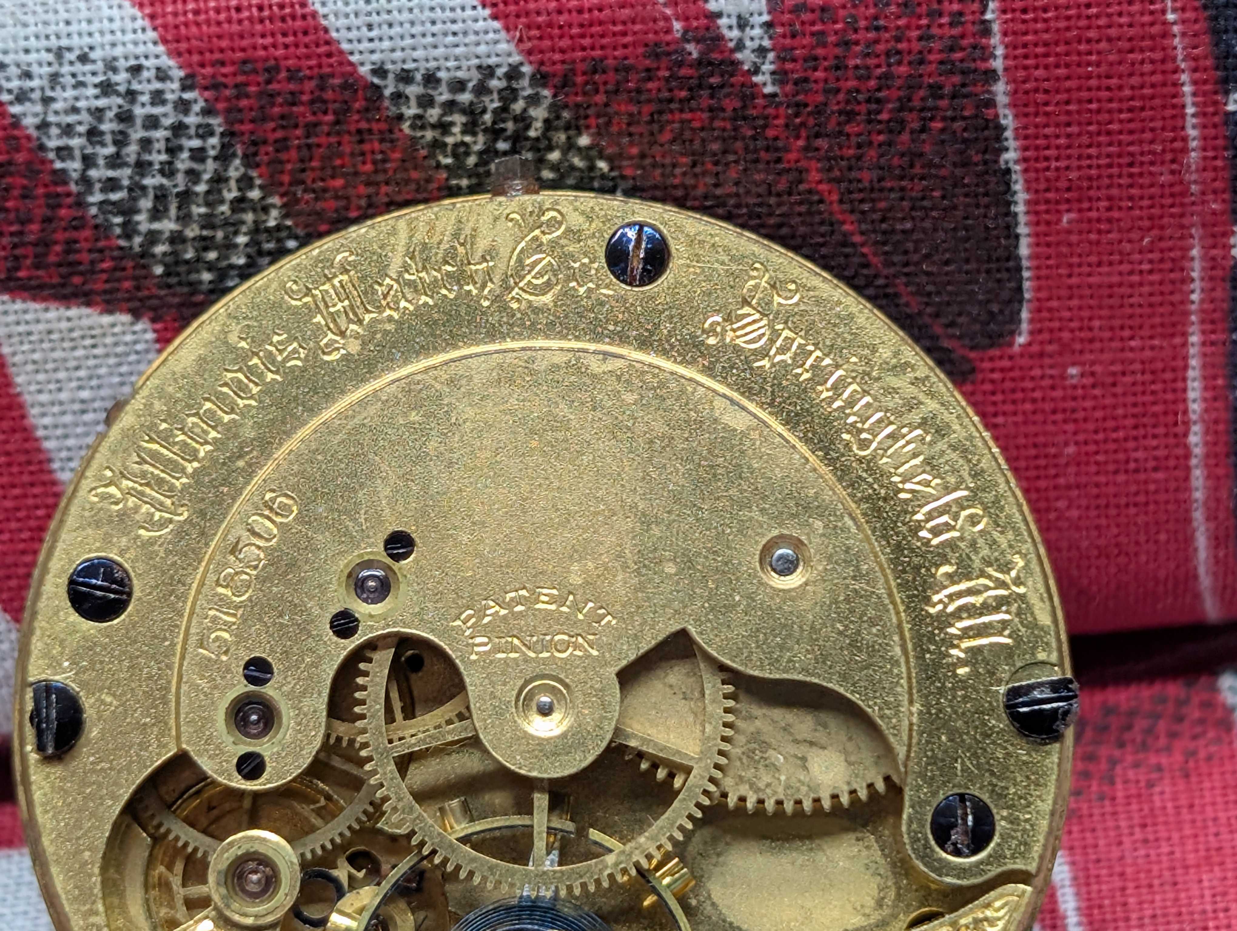 Antique Illinois Pocket Watch Movement - May or May not work