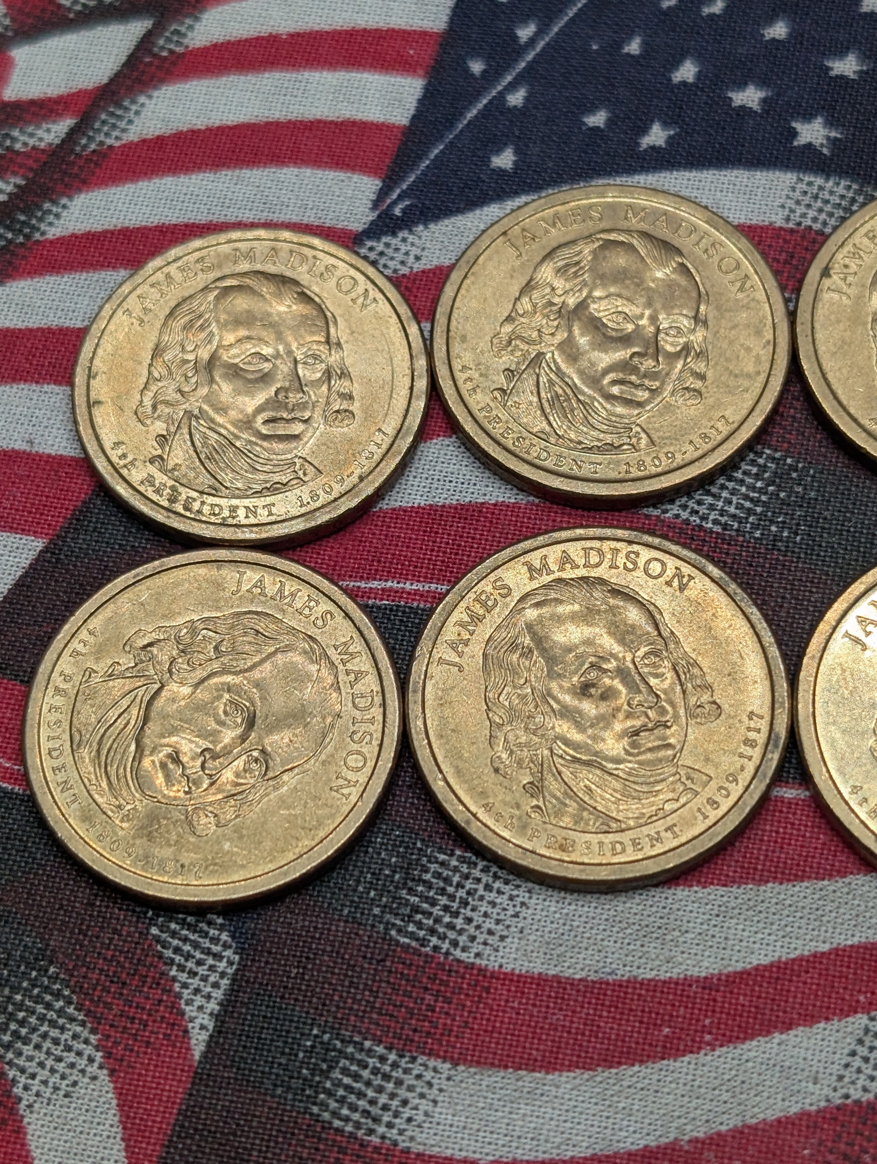 (9) 2007-P James Madison Presidential One Dollars