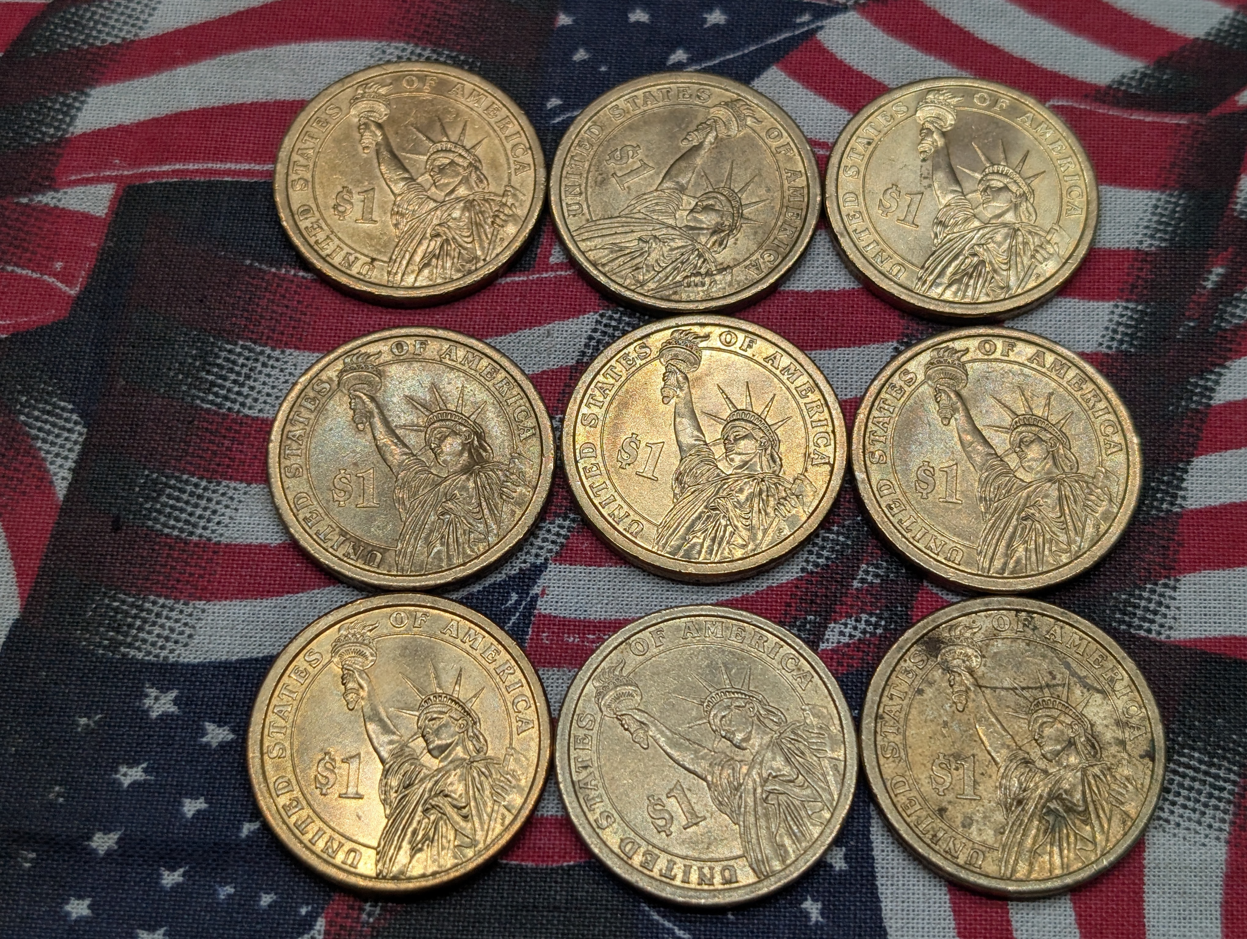 (9) 2008-P James Monroe Presidential One Dollars
