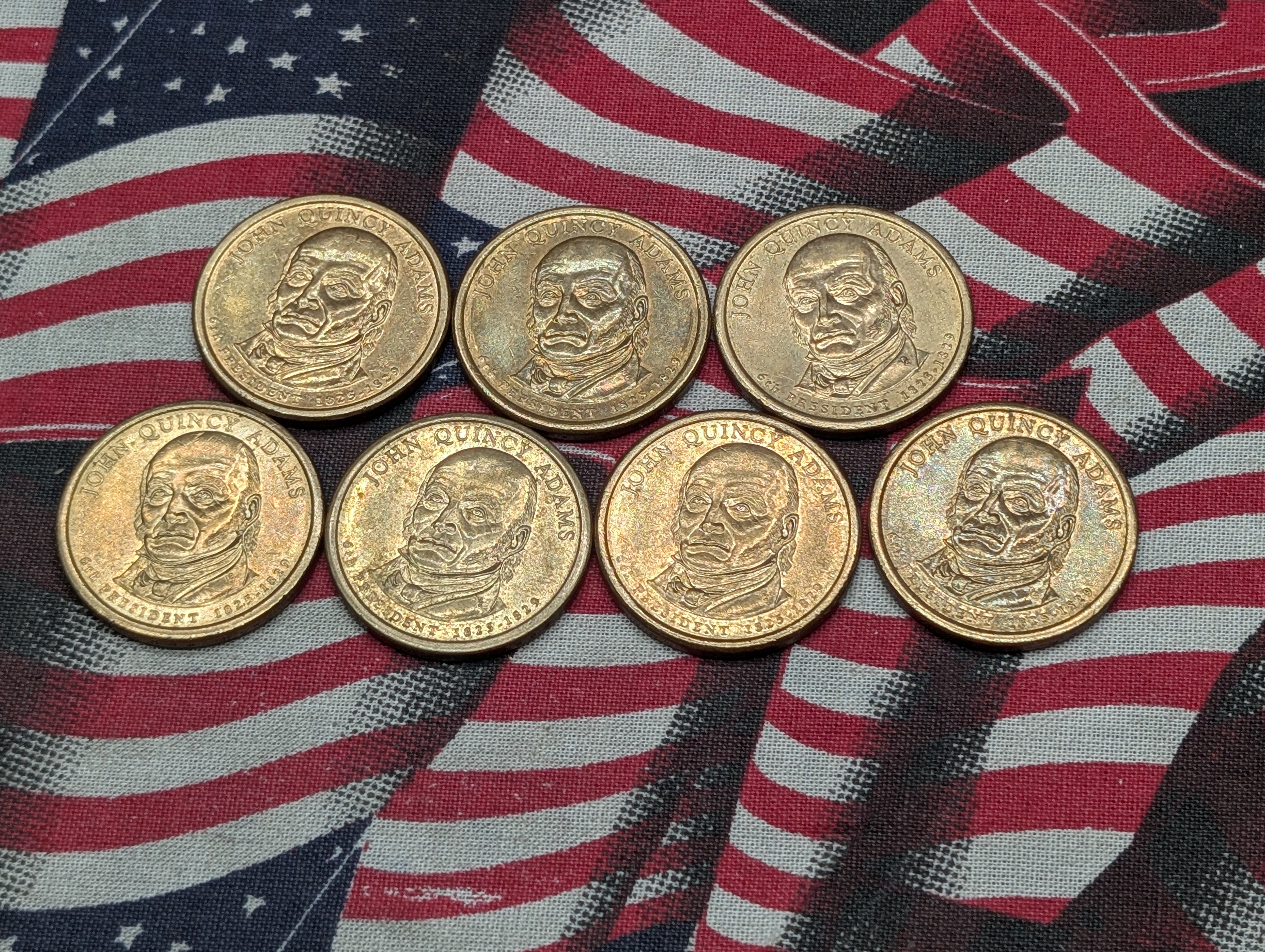 (7) 2008-D John Quincy Adams Presidential One Dollars