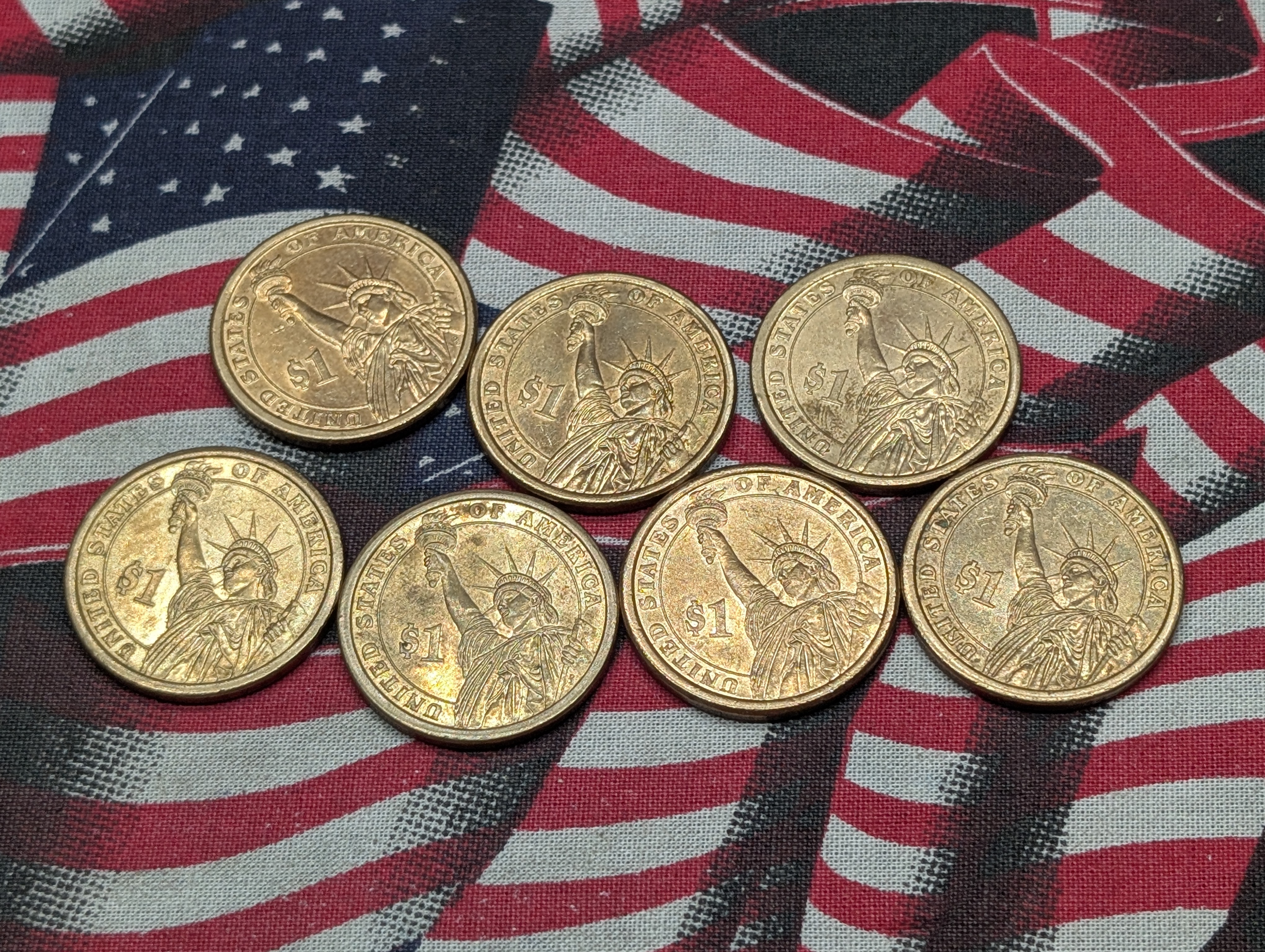 (7) 2008-D John Quincy Adams Presidential One Dollars