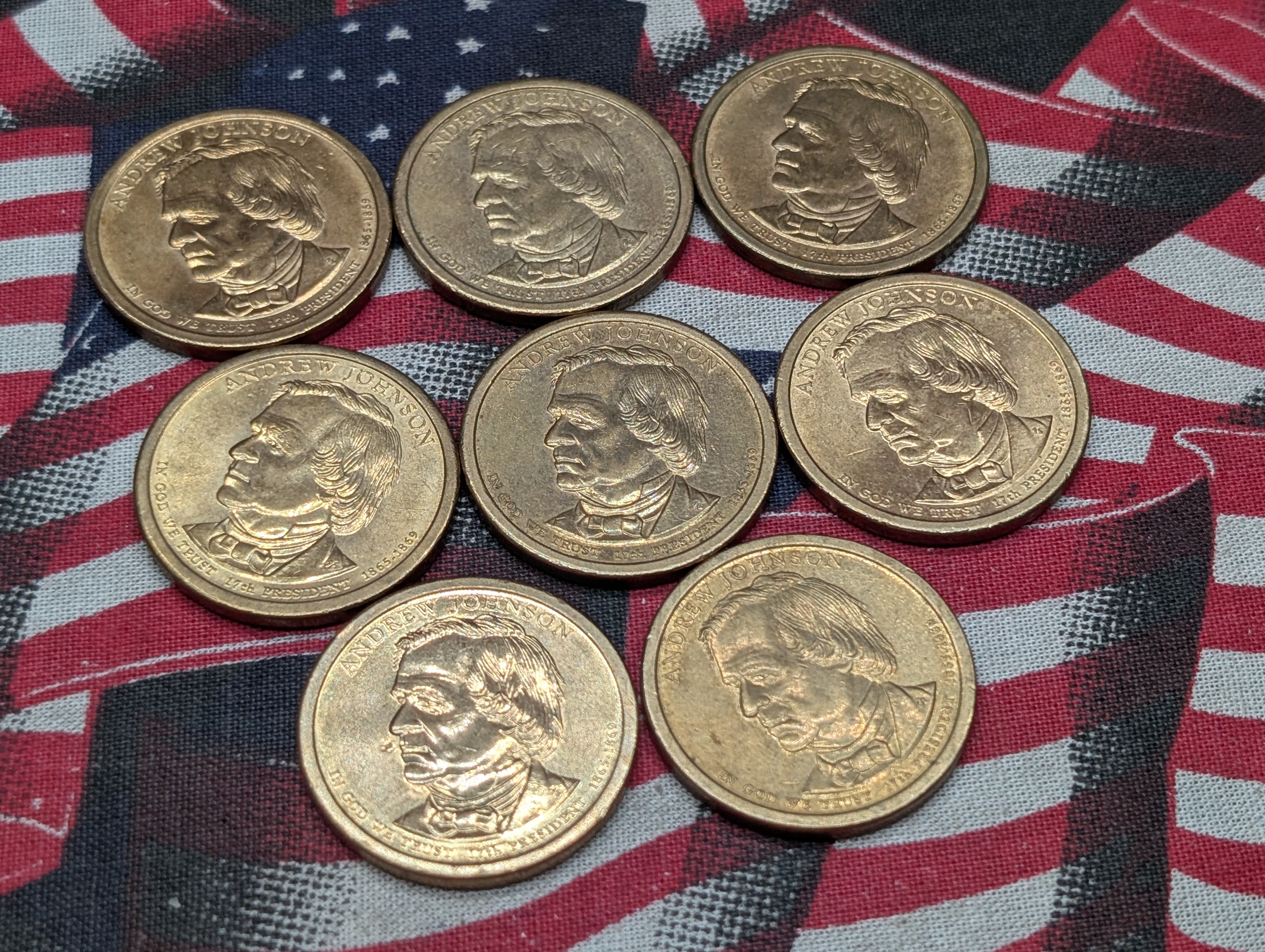 (8) 2011-P Andrew Johnson Presidential One Dollars