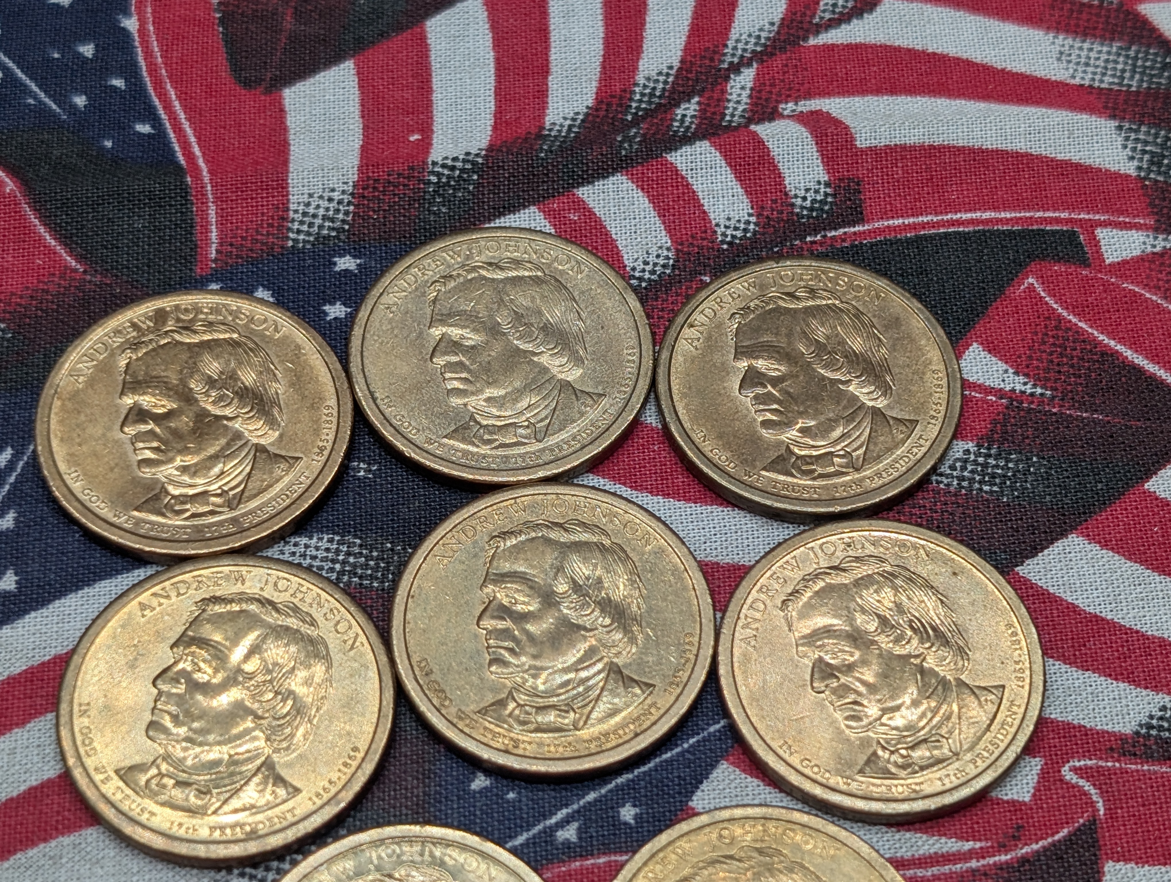 (8) 2011-P Andrew Johnson Presidential One Dollars