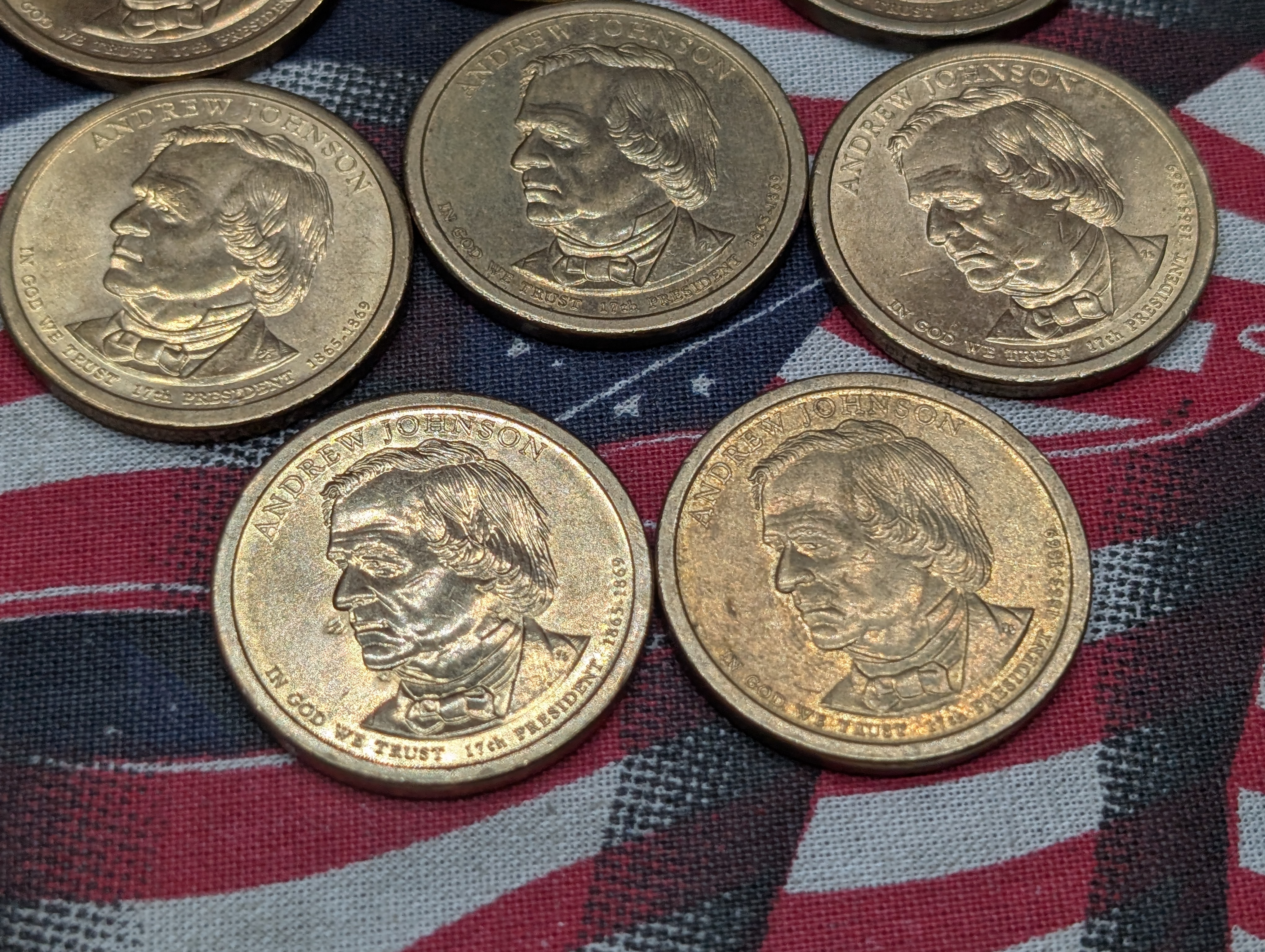(8) 2011-P Andrew Johnson Presidential One Dollars