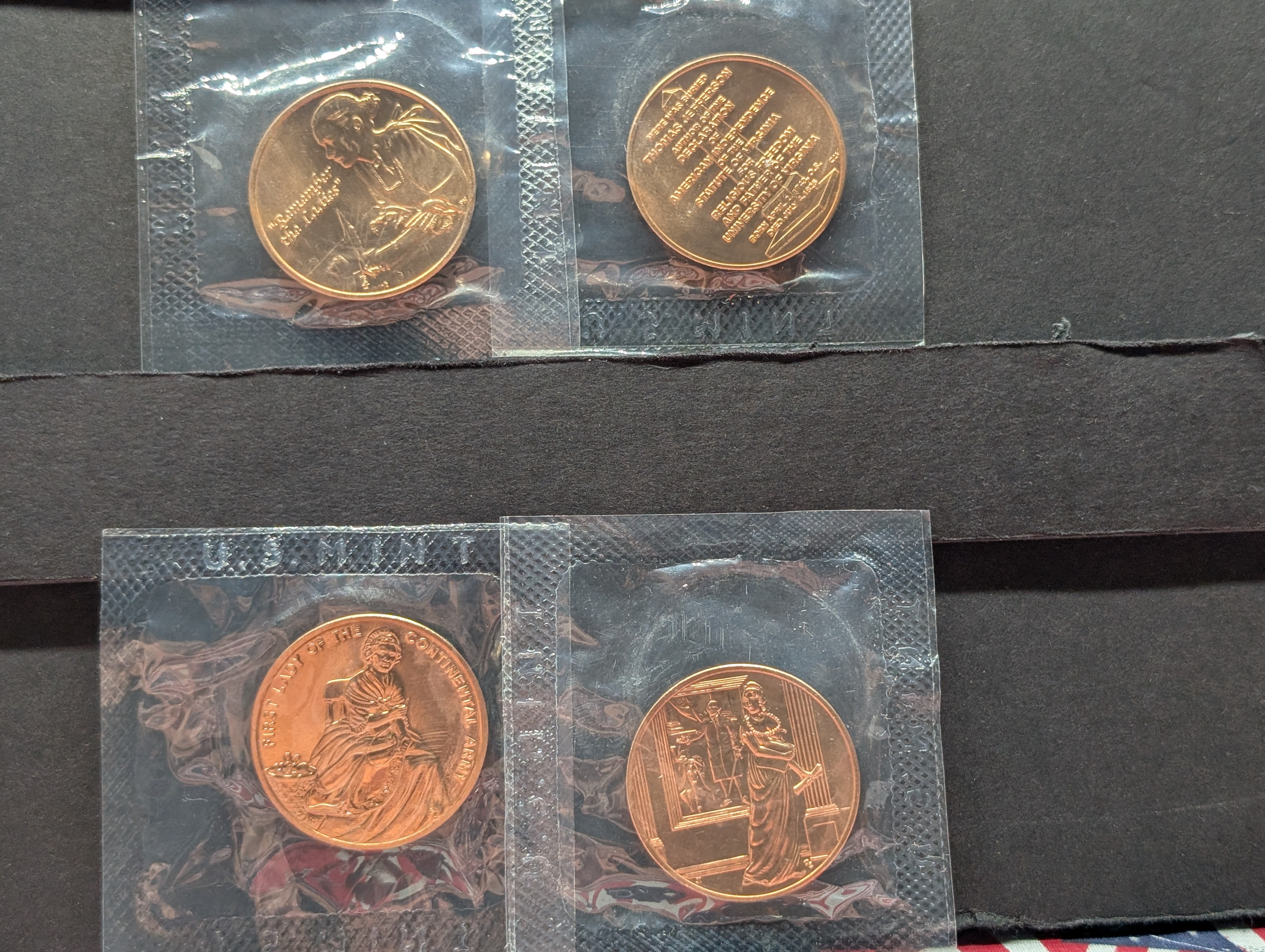 2007 First Spouse Bronze Medal Series Four Medal Set, No Envelope