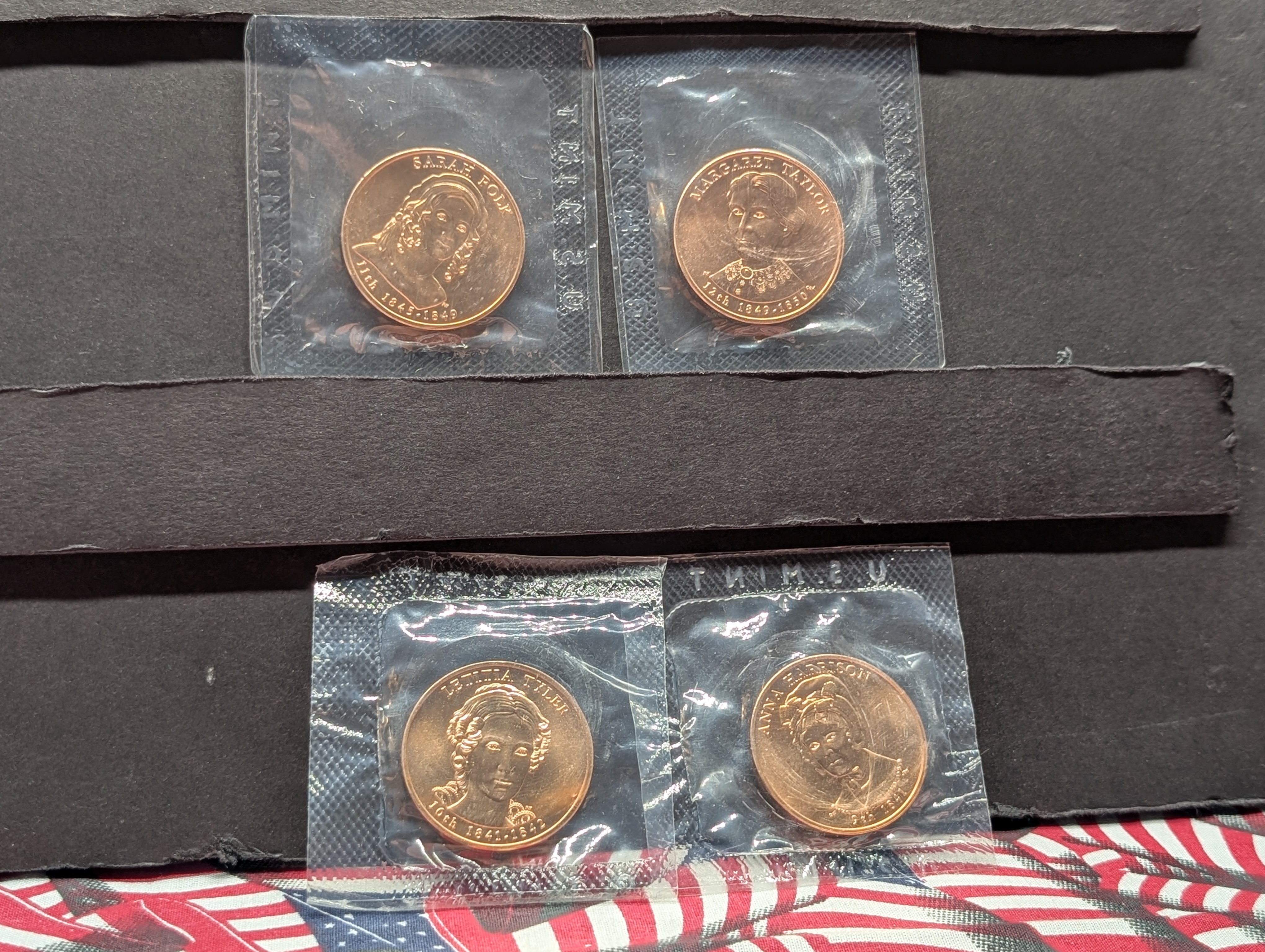 2009 First Spouse Bronze Medal Series Medal Set, No Envelope, Four Medals, Missing Julia Tyler
