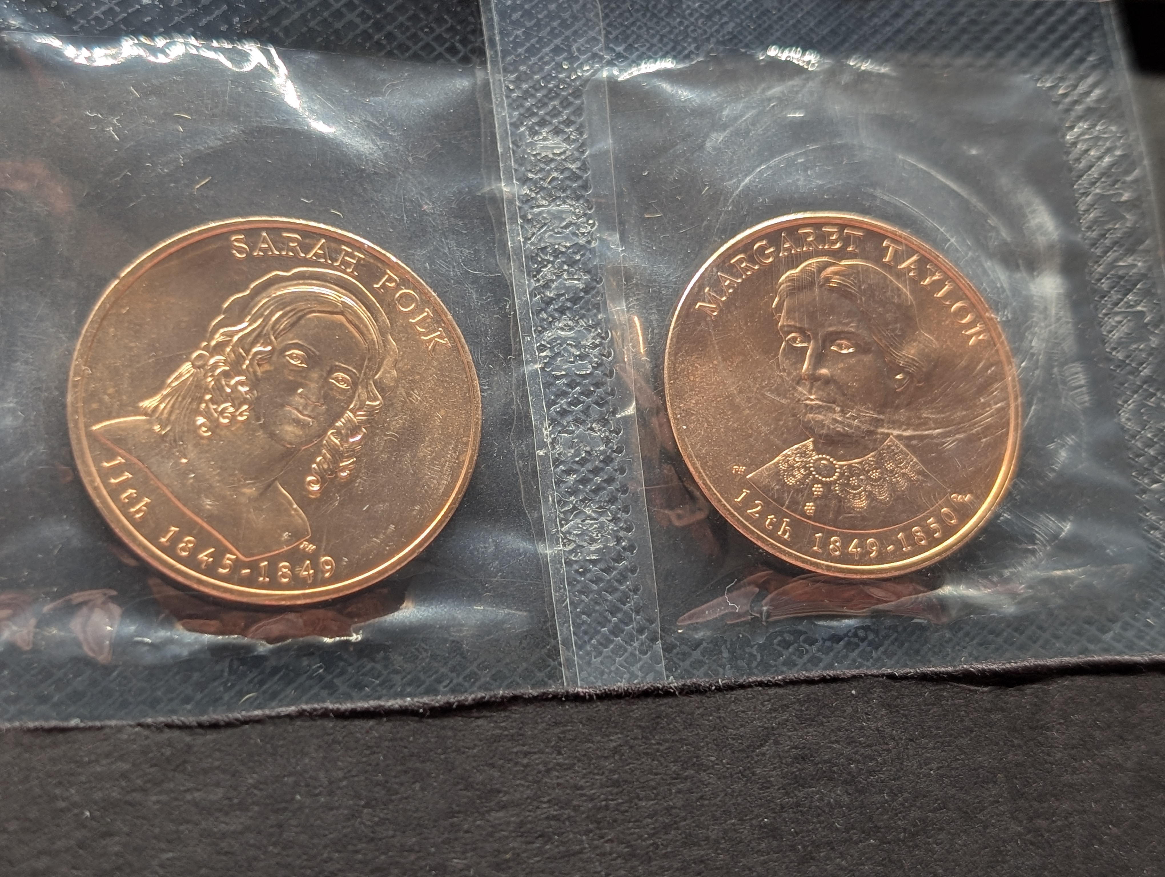 2009 First Spouse Bronze Medal Series Medal Set, No Envelope, Four Medals, Missing Julia Tyler