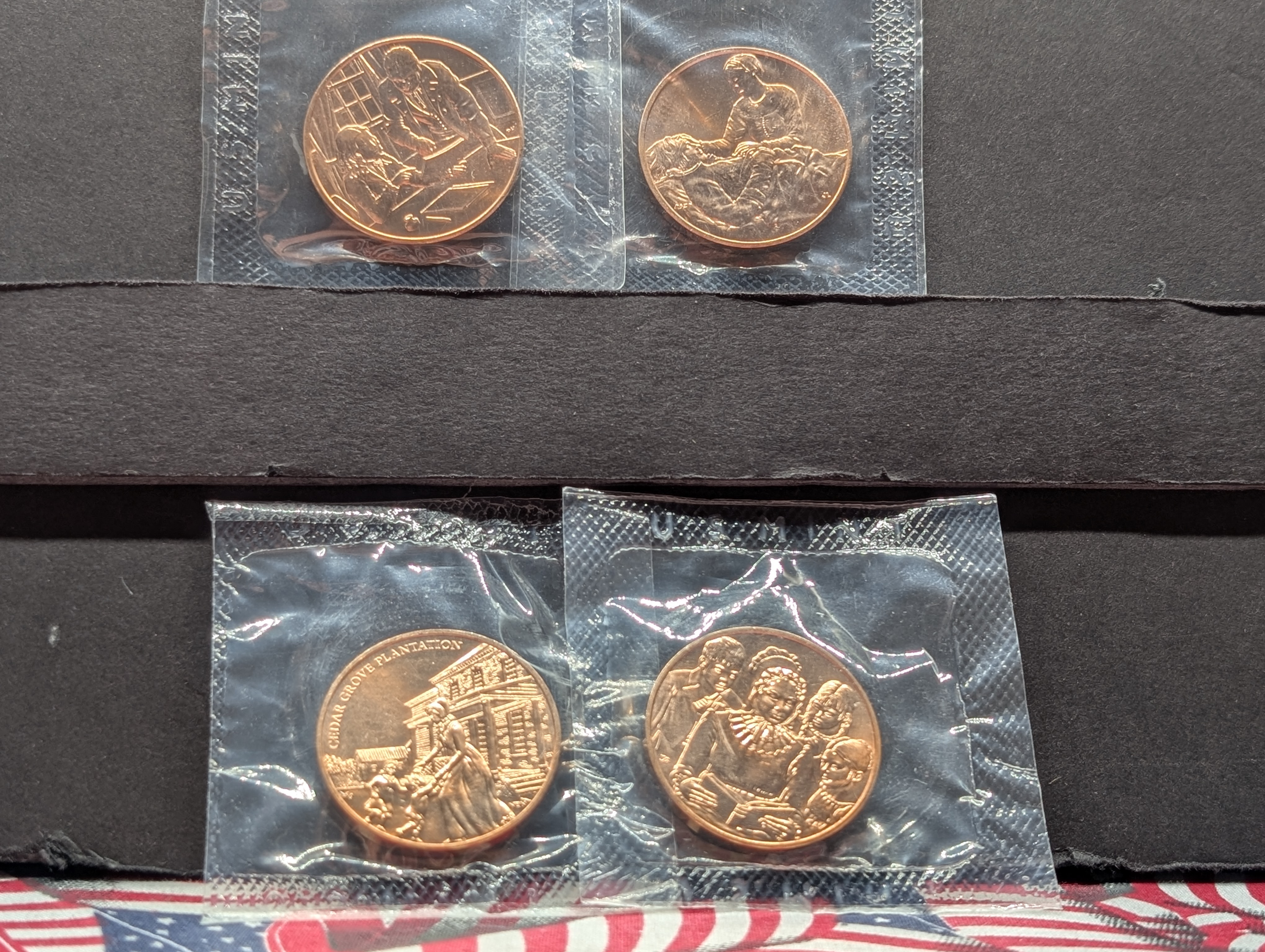 2009 First Spouse Bronze Medal Series Medal Set, No Envelope, Four Medals, Missing Julia Tyler