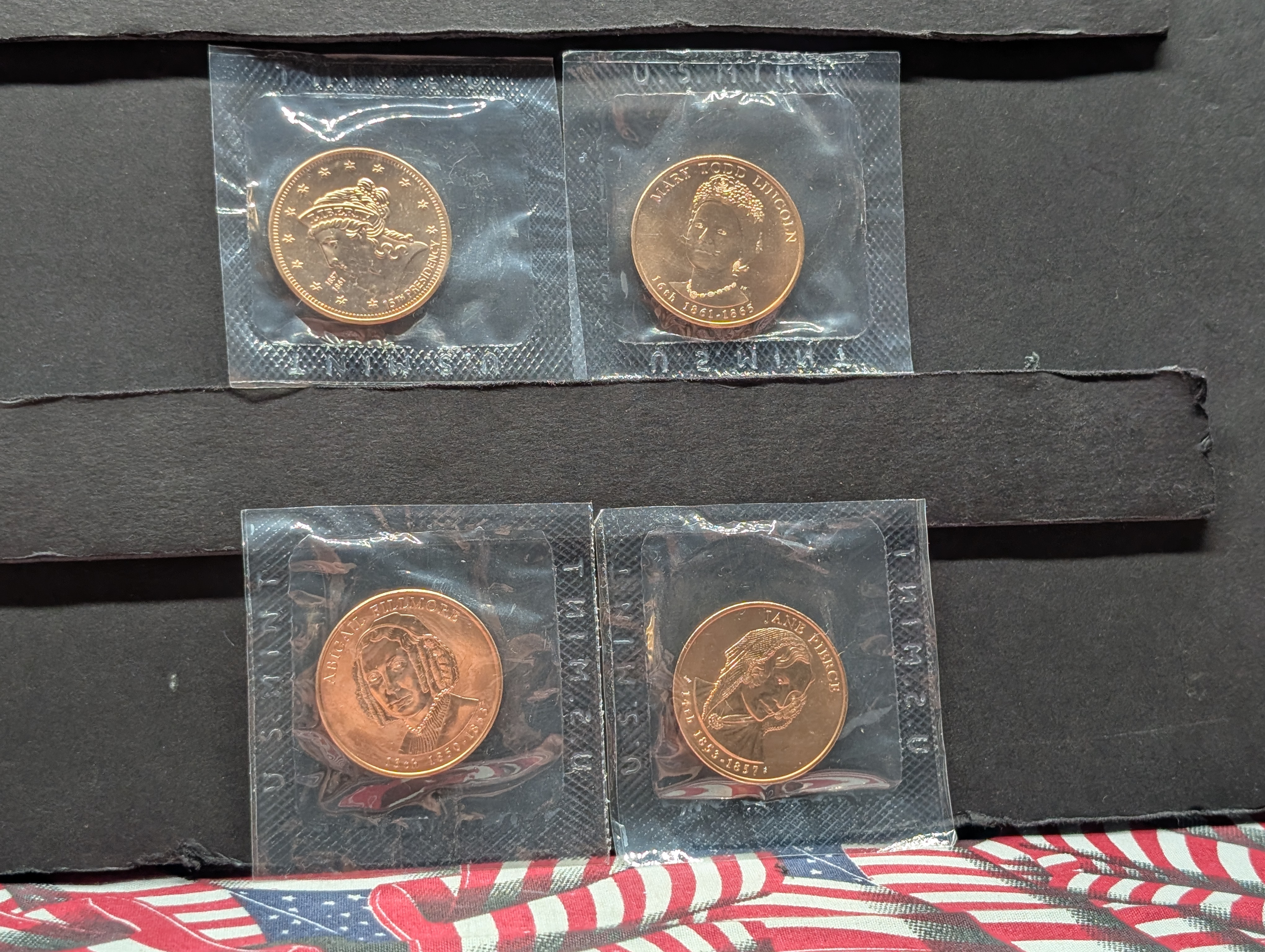 2010 First Spouse Bronze Medal Series Four Medal Set, No Envelope