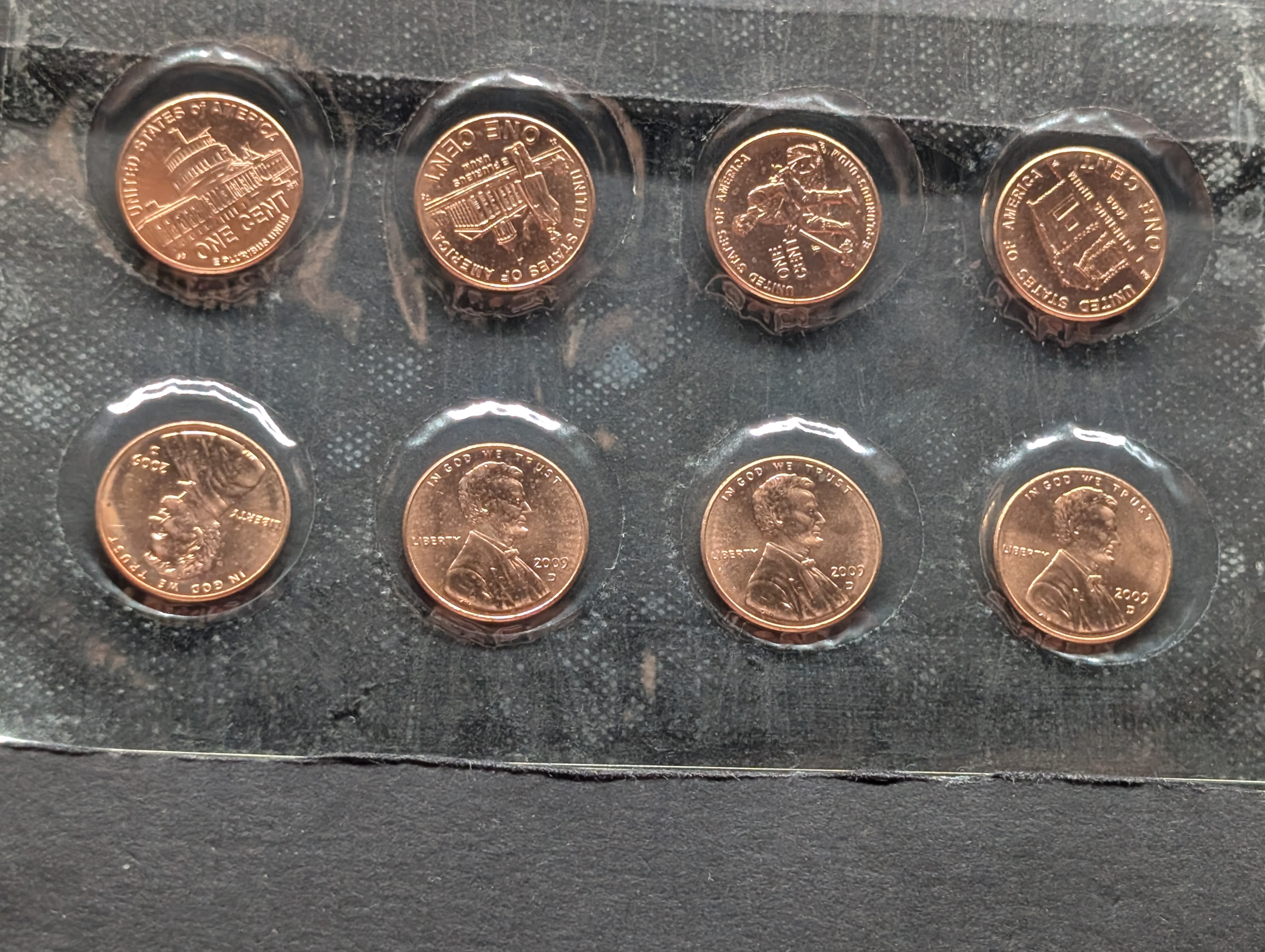 2009 P&D Lincoln Bicentennial Uncirculated Cent Set In OGP, Eight Coins