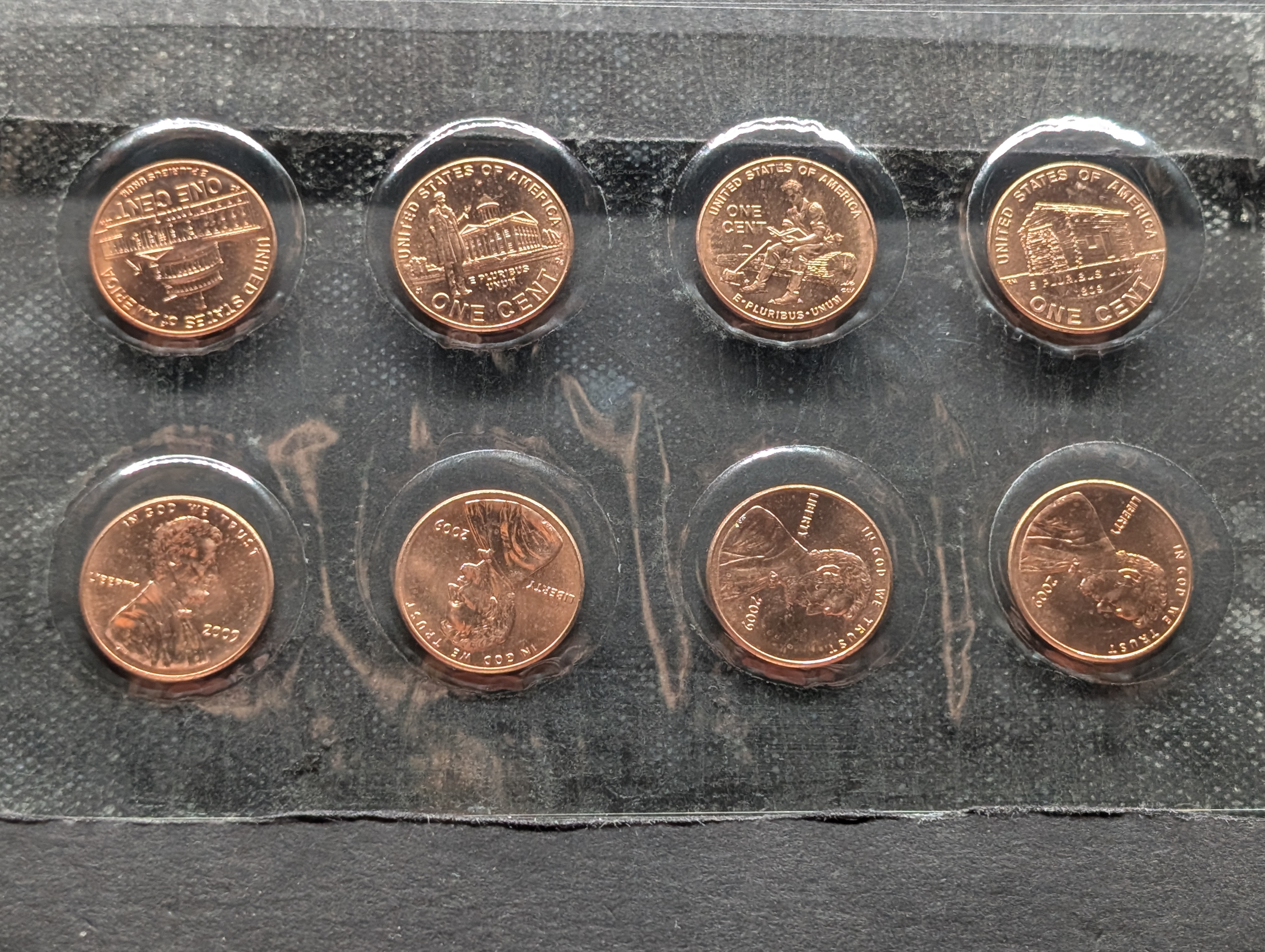 2009 P&D Lincoln Bicentennial Uncirculated Cent Set In OGP, Eight Coins