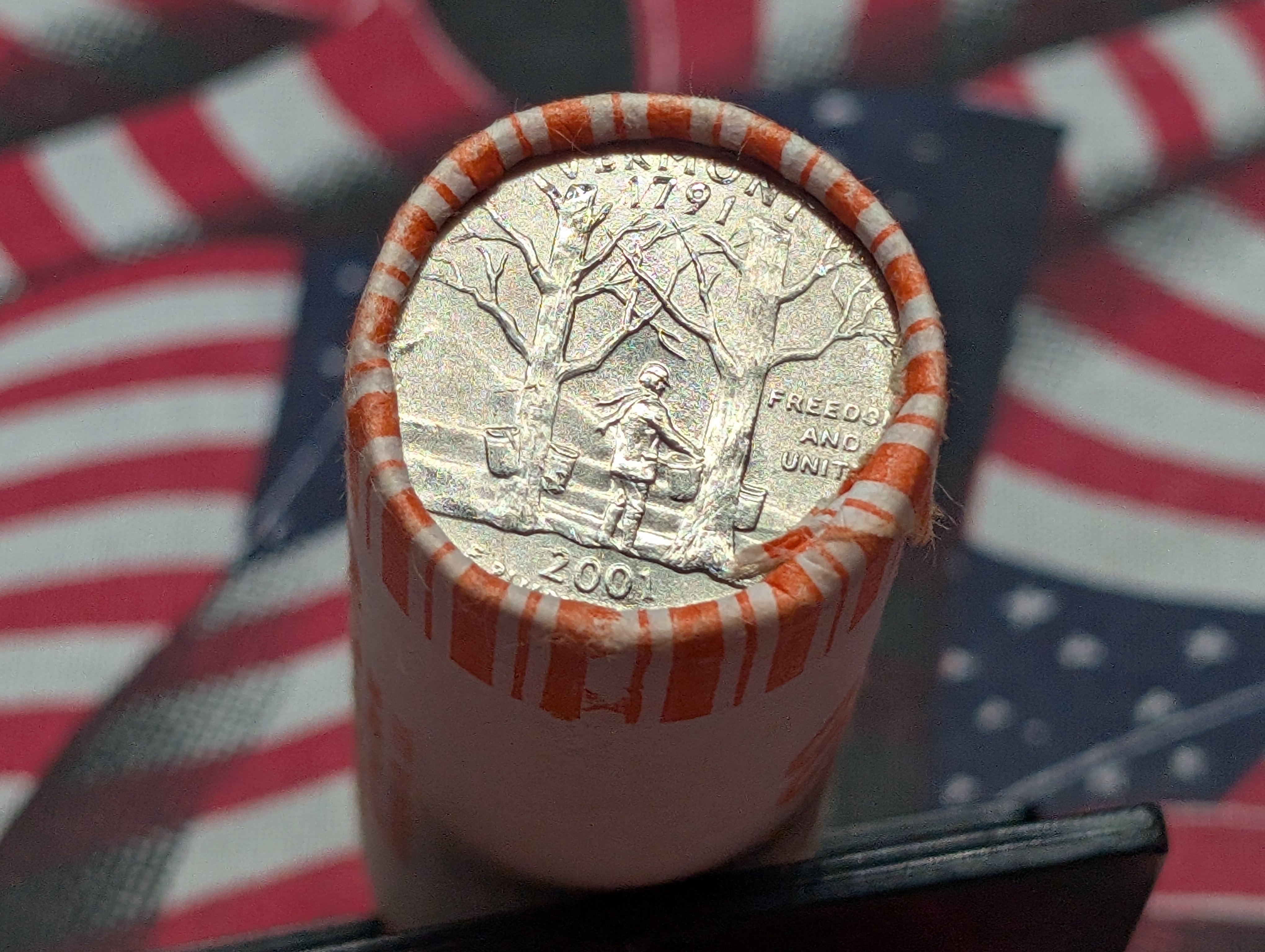 2001-P Vermont Washington Quarters, Unopened Roll