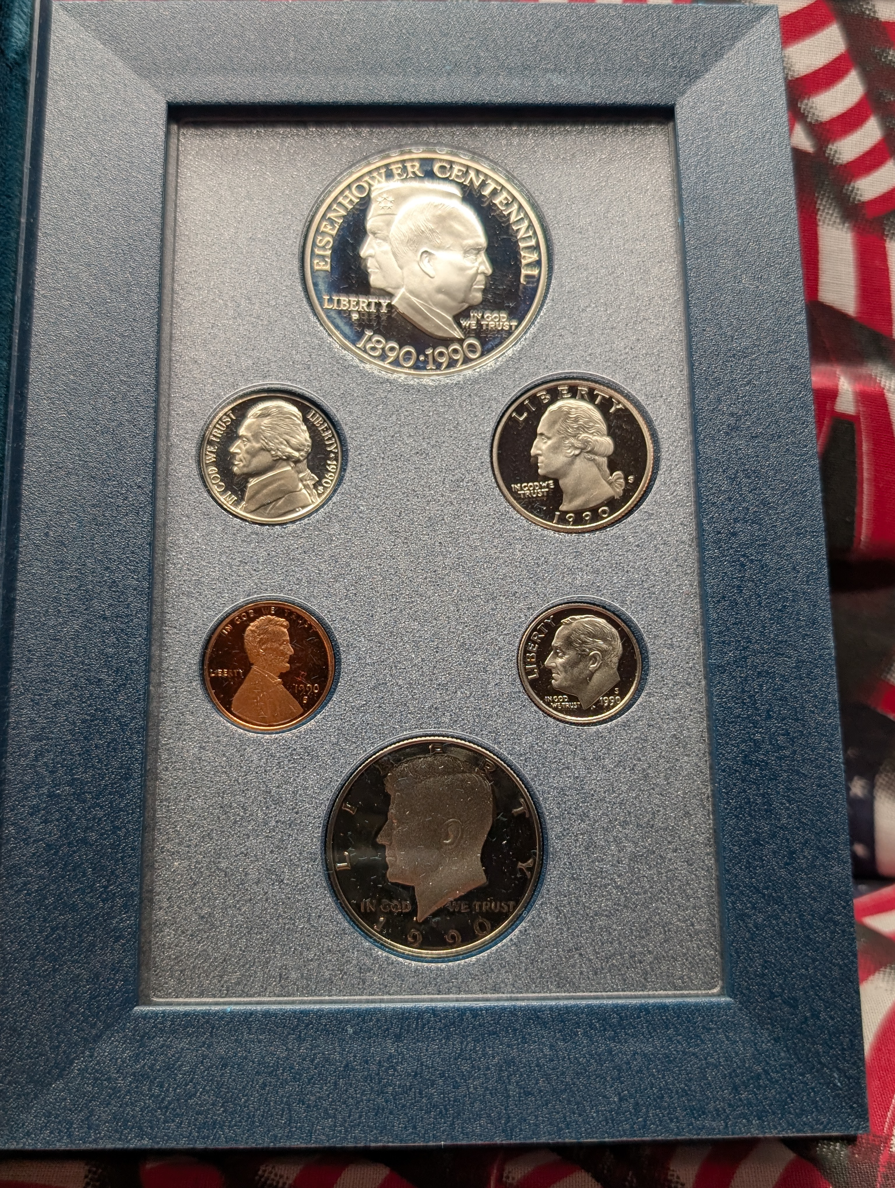 1990 P & S Eisenhower U.S. Mint Prestige Coin Set In OGP With COA - Includes 90% Silver Dollar 26.73g