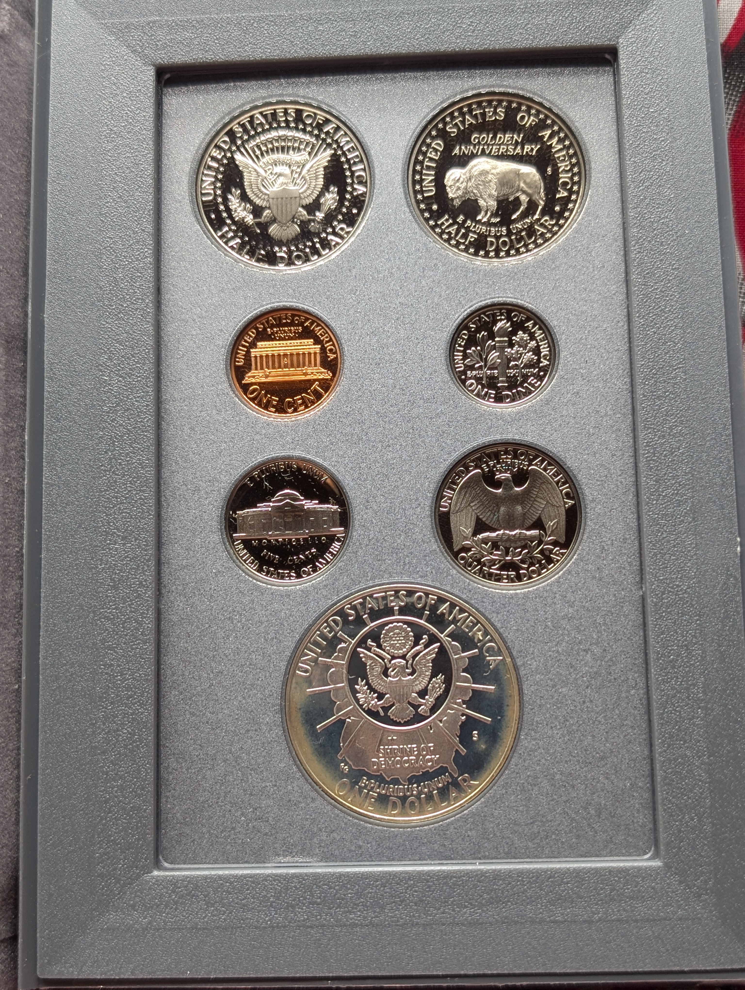 1991-S Mount Rushmore U.S. Mint Prestige Coin Set In OGP With COA - Includes 90% Silver Dollar 26.73g, 2 Clad Half Dollars