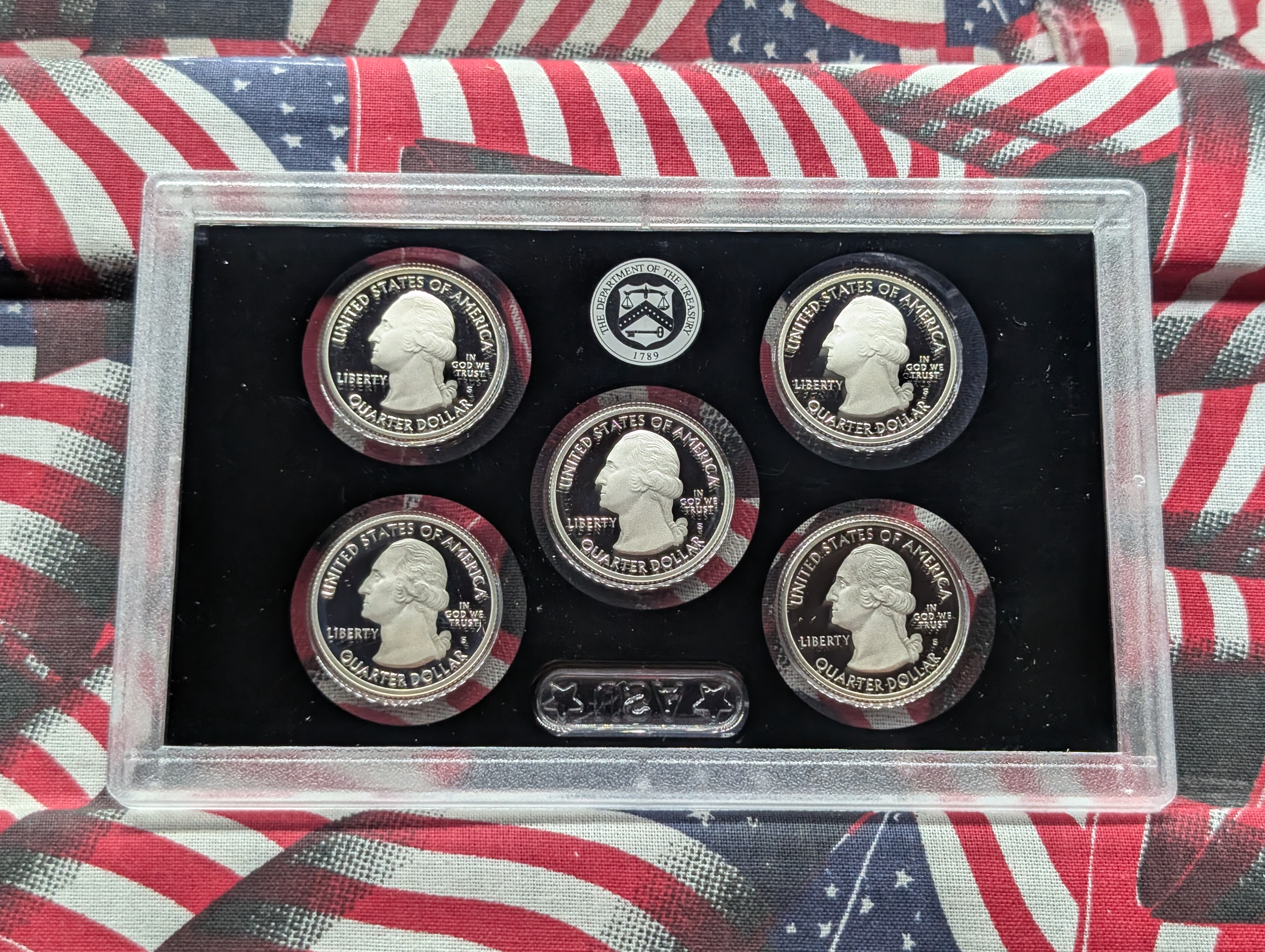 2018-S U.S. Mint America The Beautiful Quarters Silver Proof Set In OGP With COA, Five 90% Silver Coins