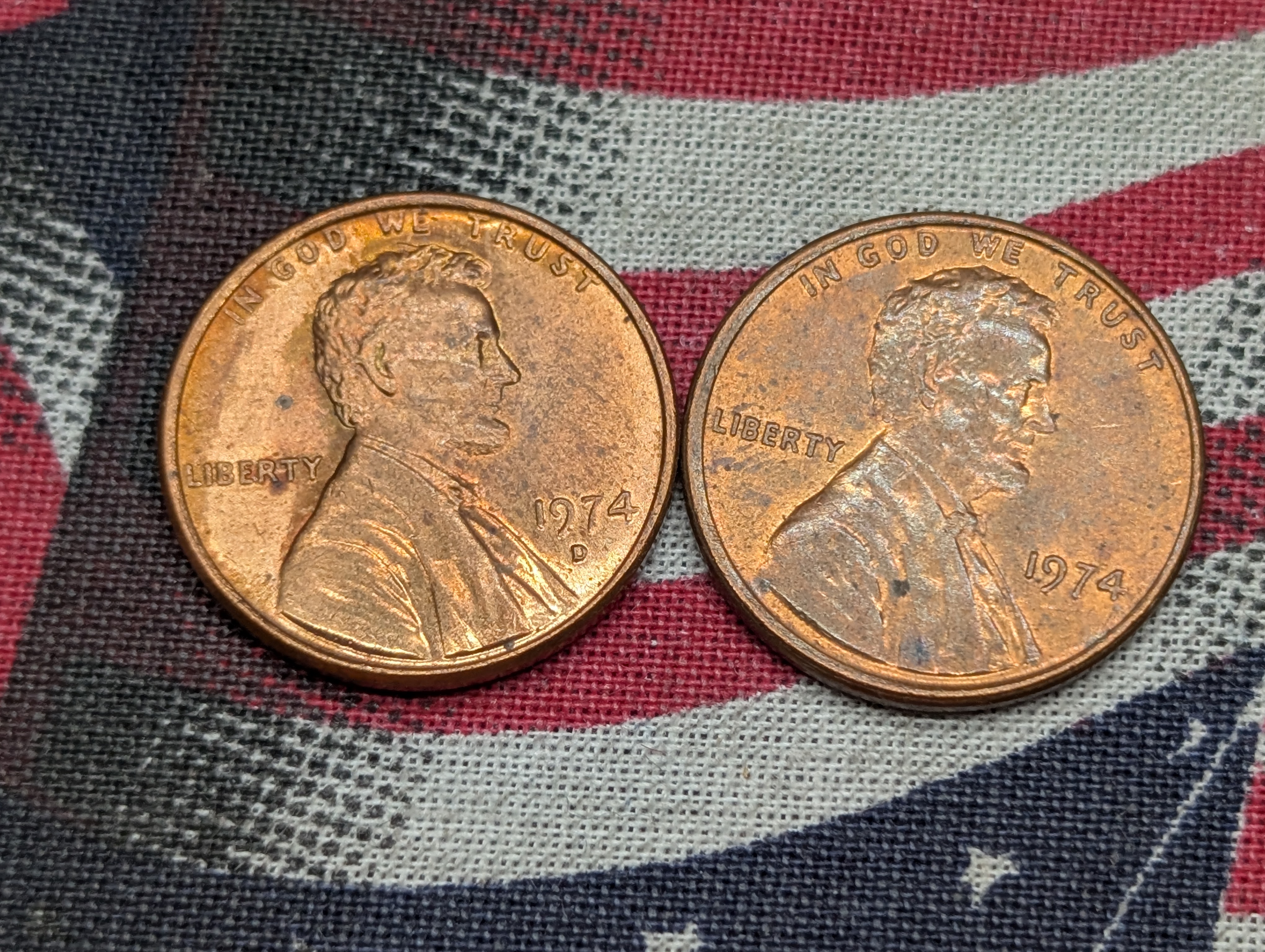 1974-P & 1974-D Lincoln Memorial Cents