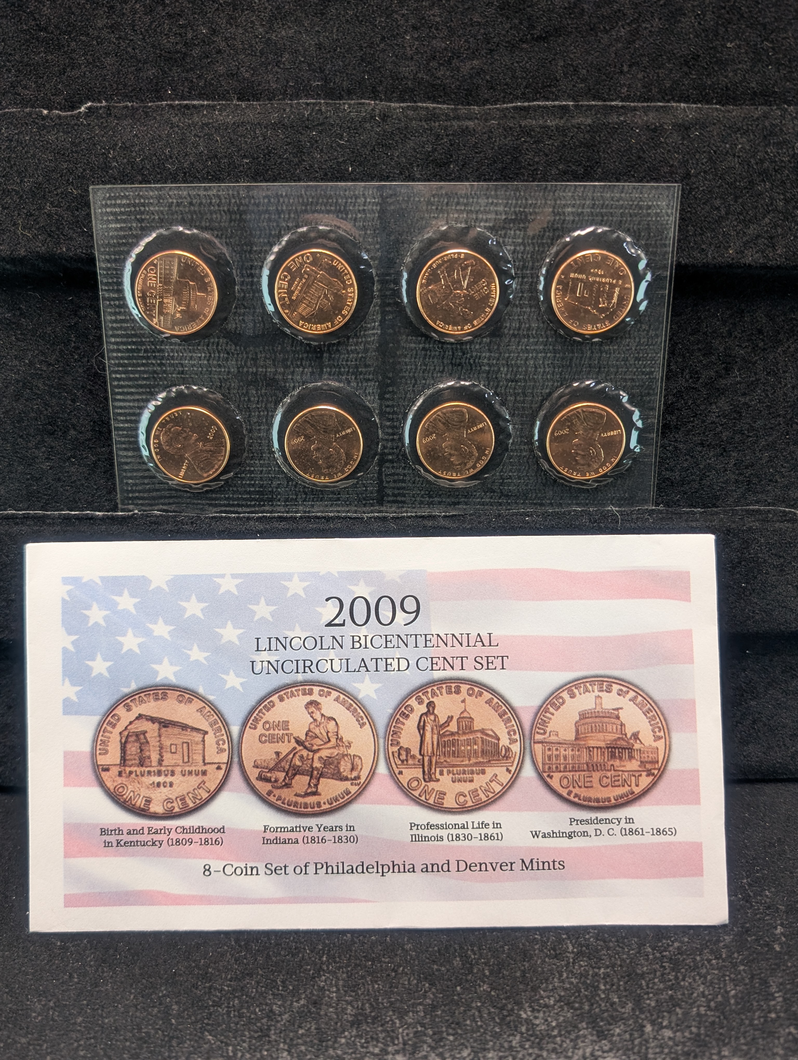 2009-P&D Lincoln Bicentennial Unc. Cent Set, 8- Coin Set