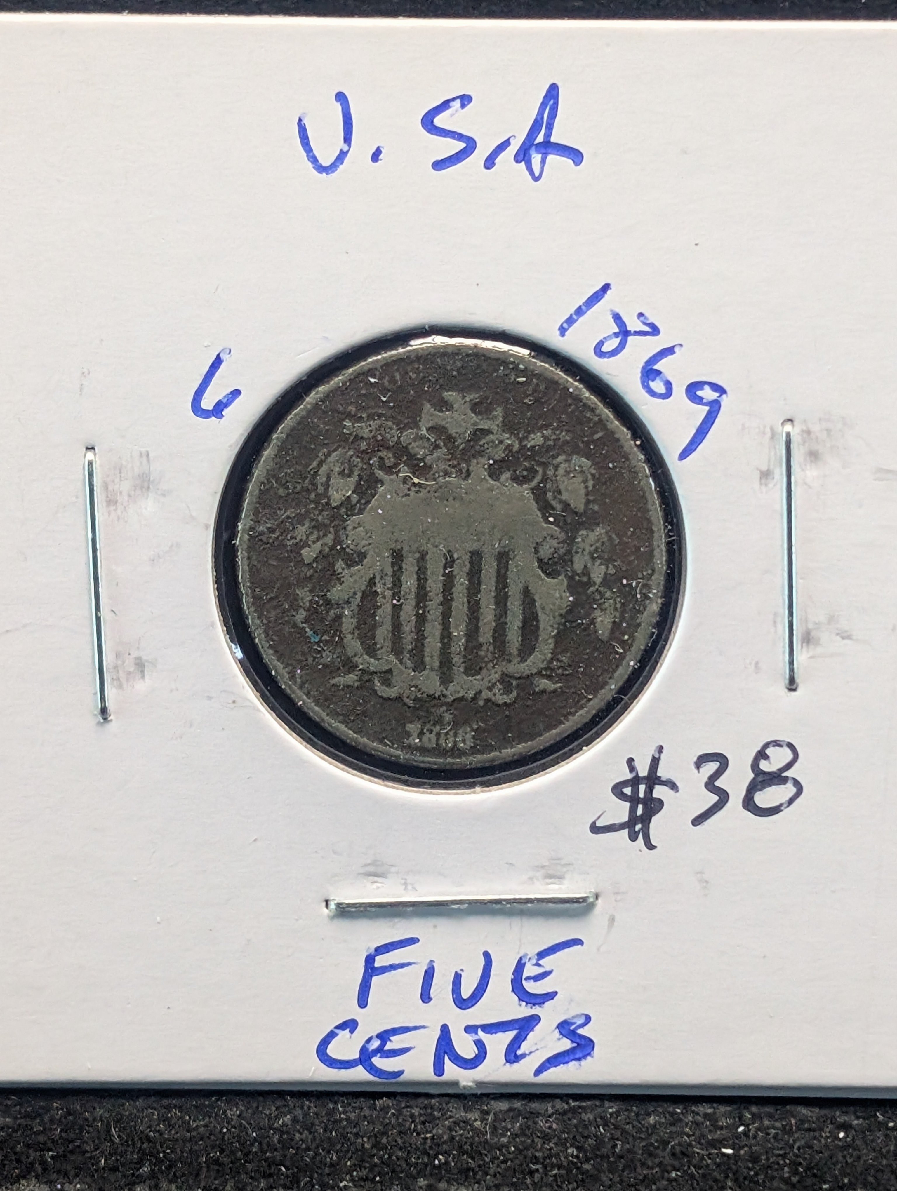 1869 Shield Nickel - 157 Years Old!