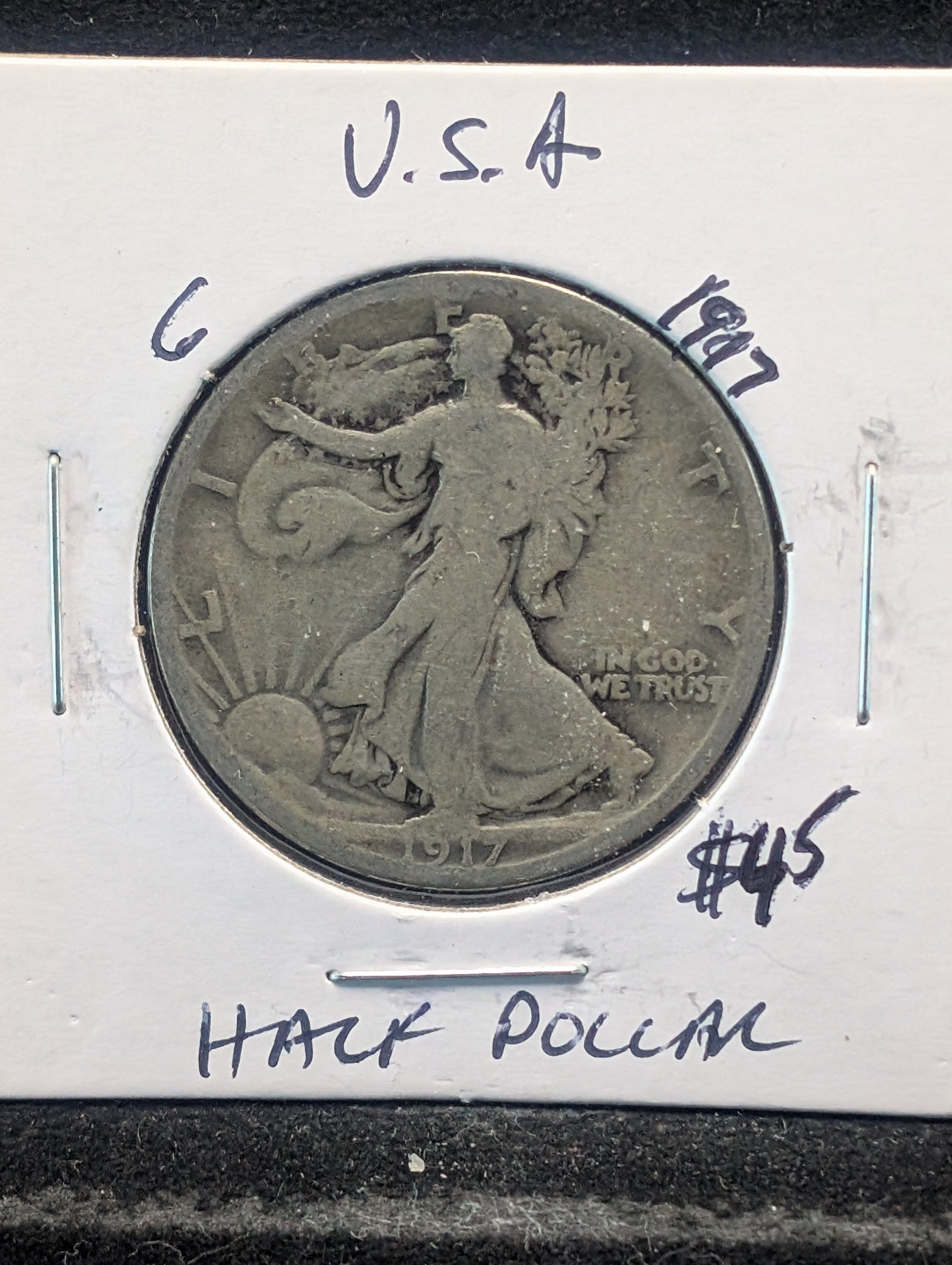 1917-P 90% Silver Walking Liberty Half Dollar - Better Teen Date!