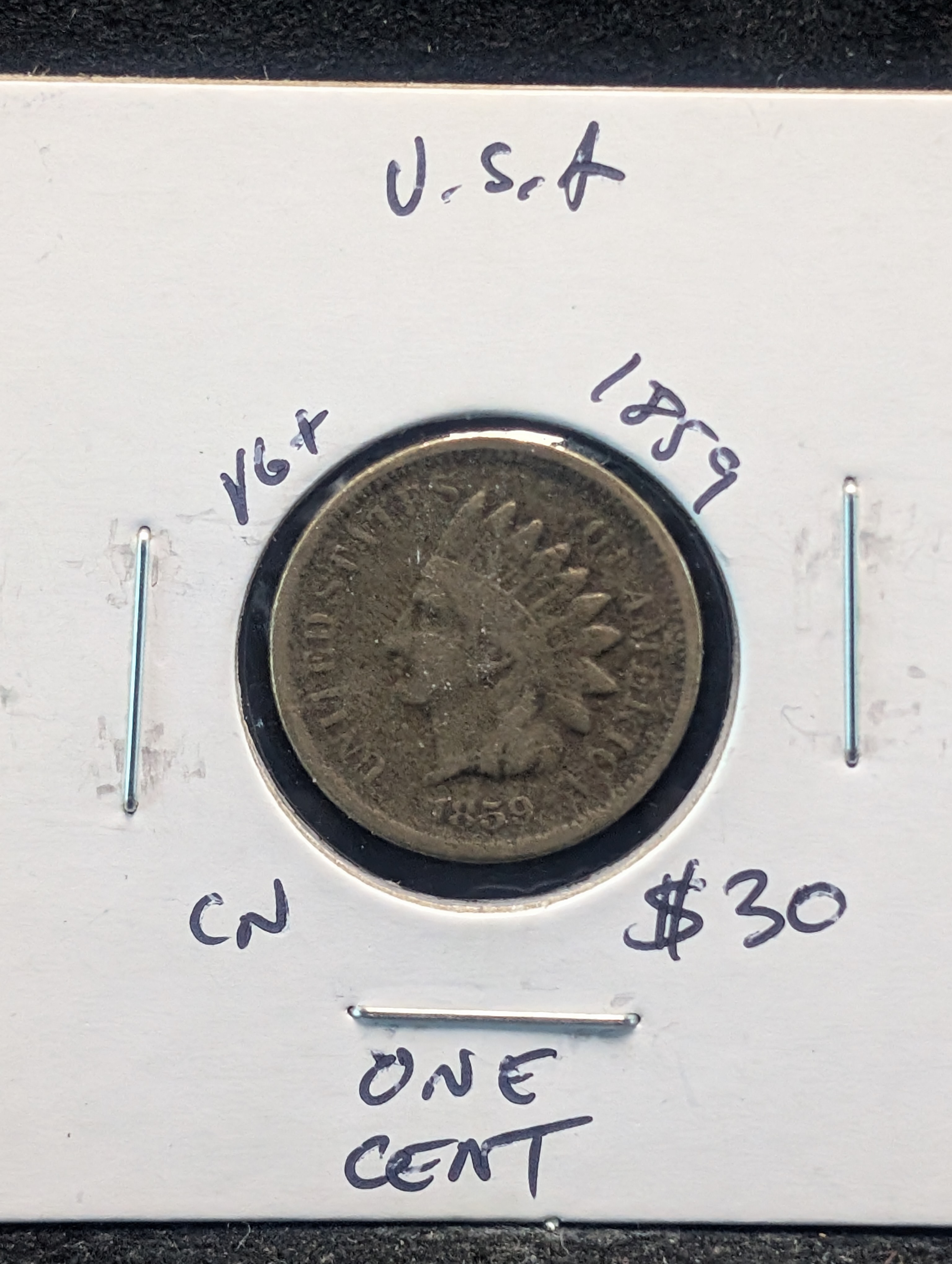 1859 Copper Nickel Indian Head Cent - First Year!