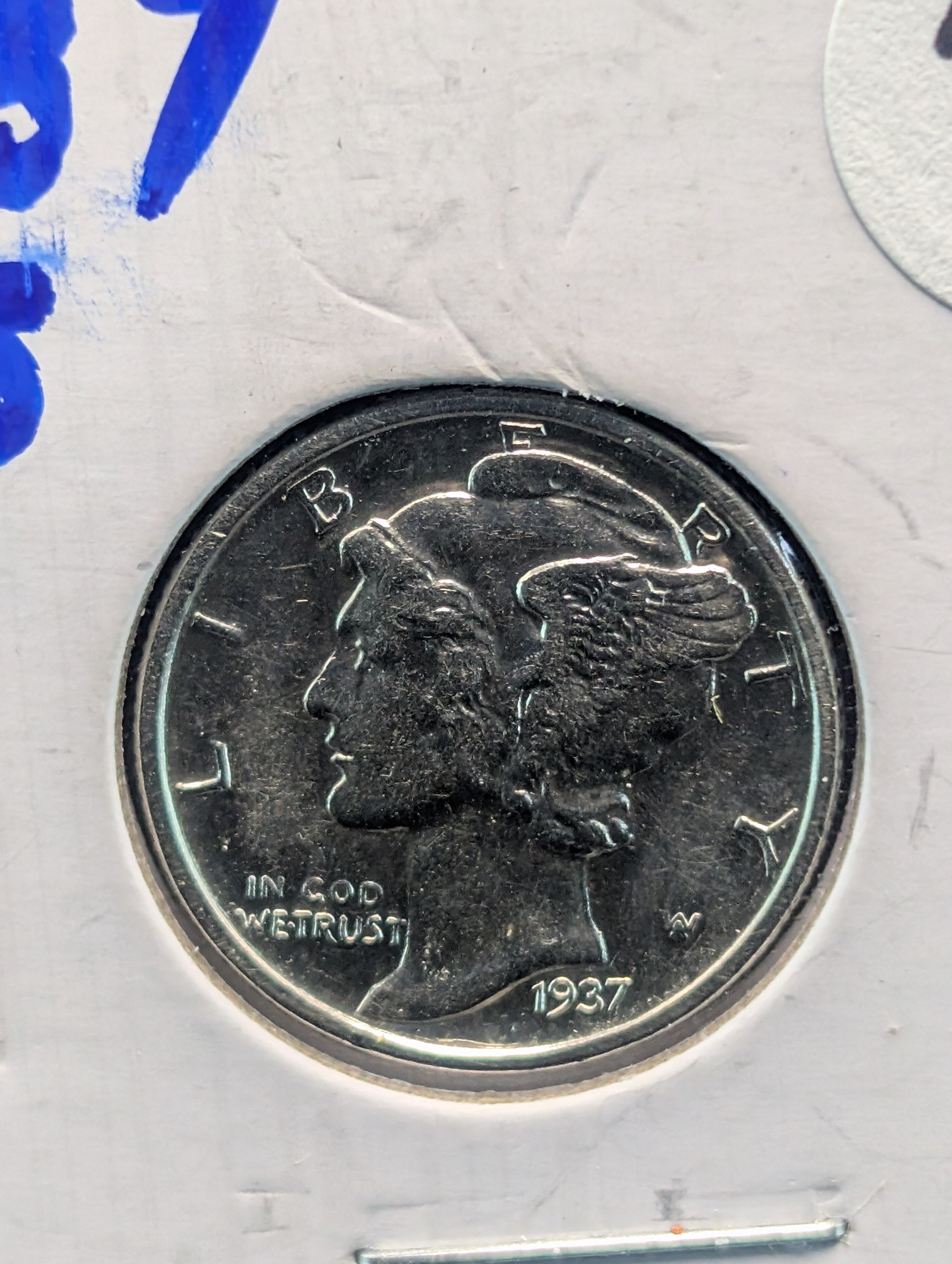 1937-S Mercury 90% Silver Dime - Better Date