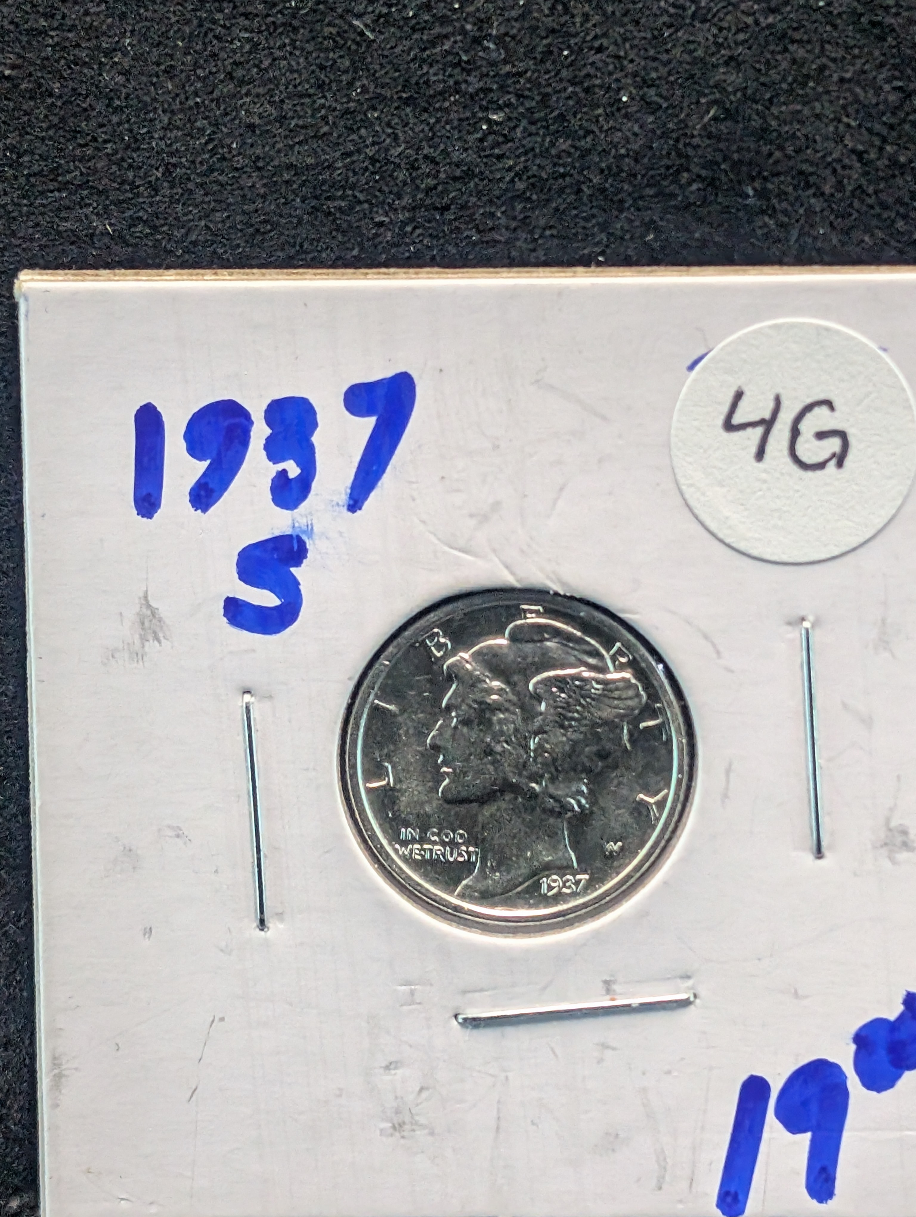 1937-S Mercury 90% Silver Dime - Better Date