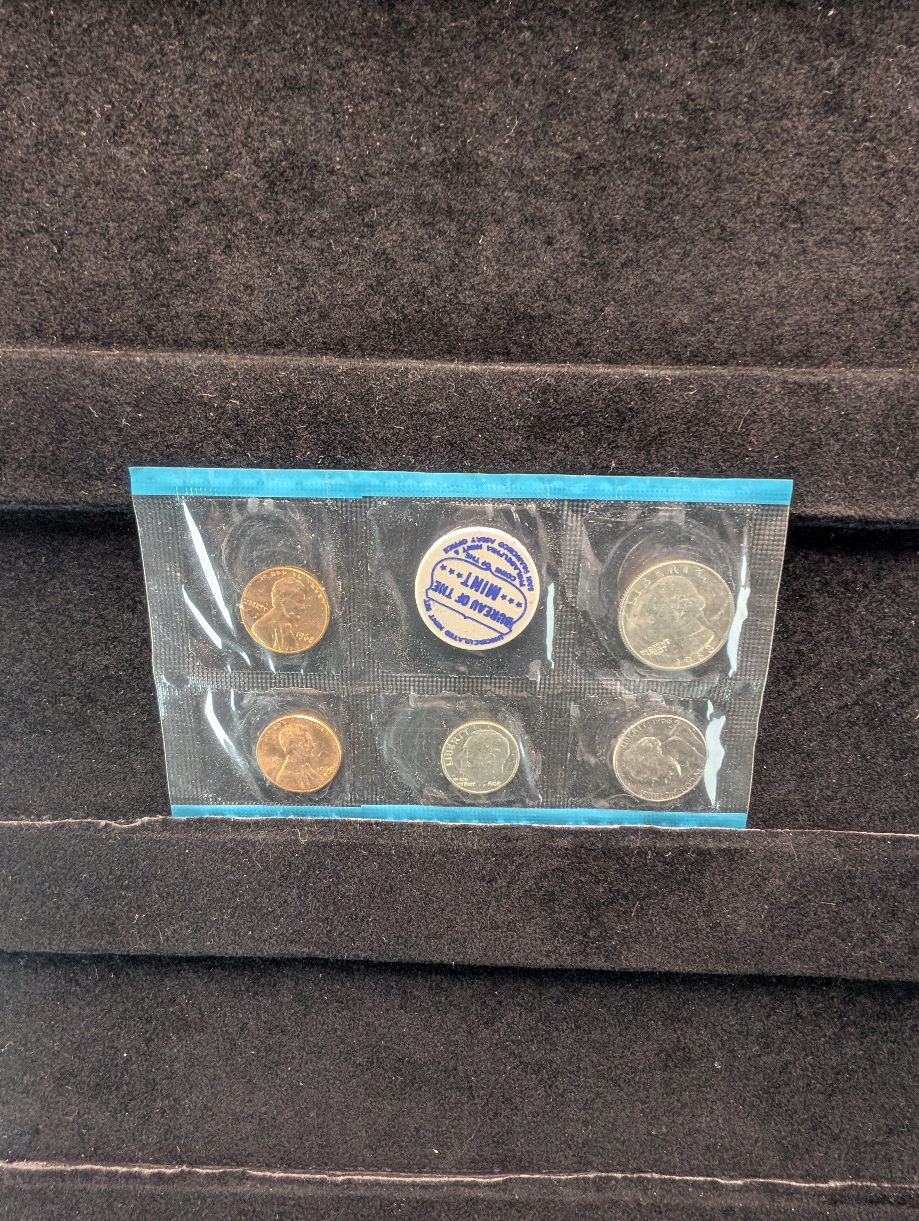 1968-P&D Unc. U. S. Mint Set - Includes 40% Silver Kennedy Half Dollar & 1968-S Lincoln Cent