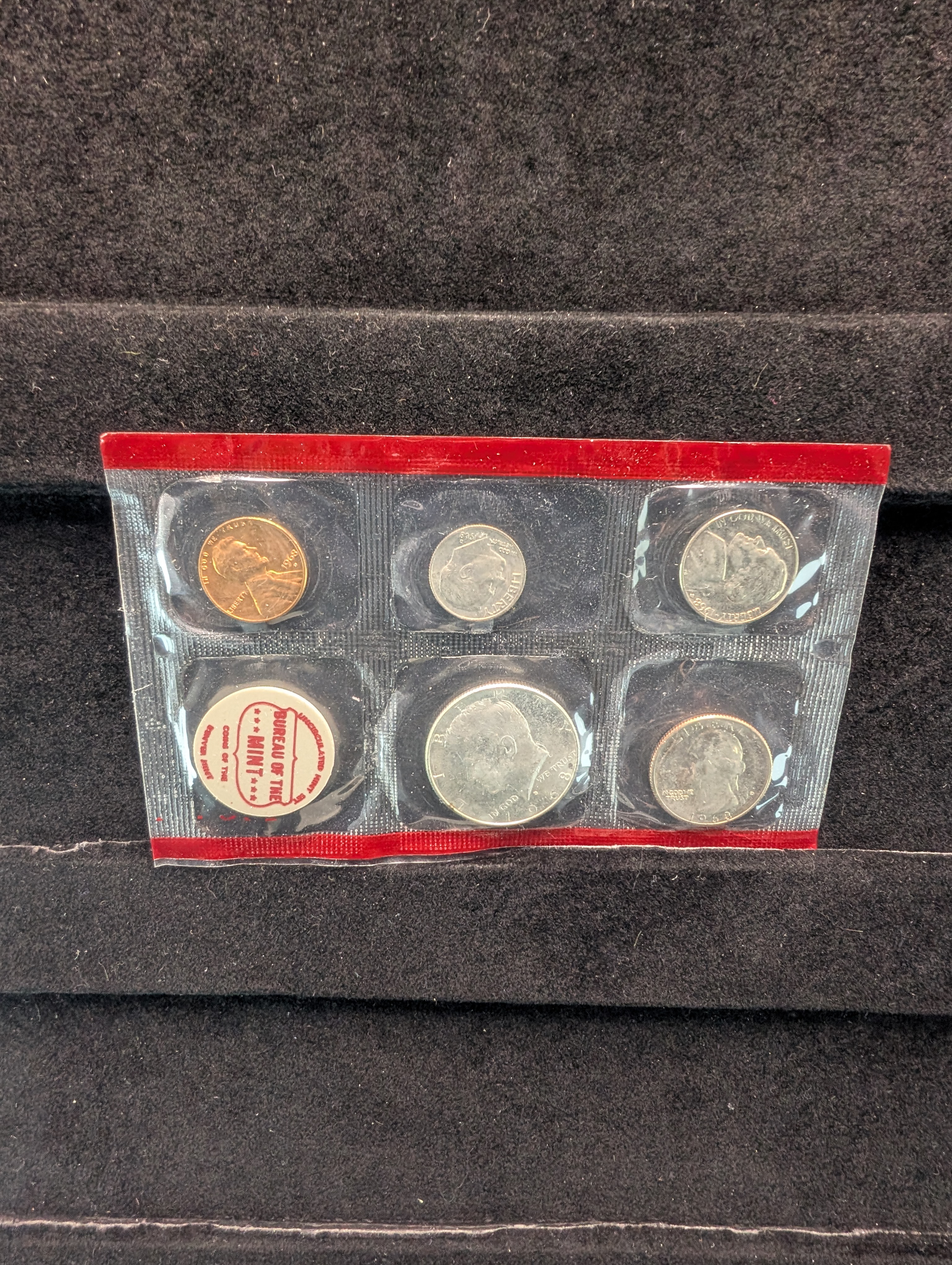 1968-P&D Unc. U. S. Mint Set - Includes 40% Silver Kennedy Half Dollar & 1968-S Lincoln Cent