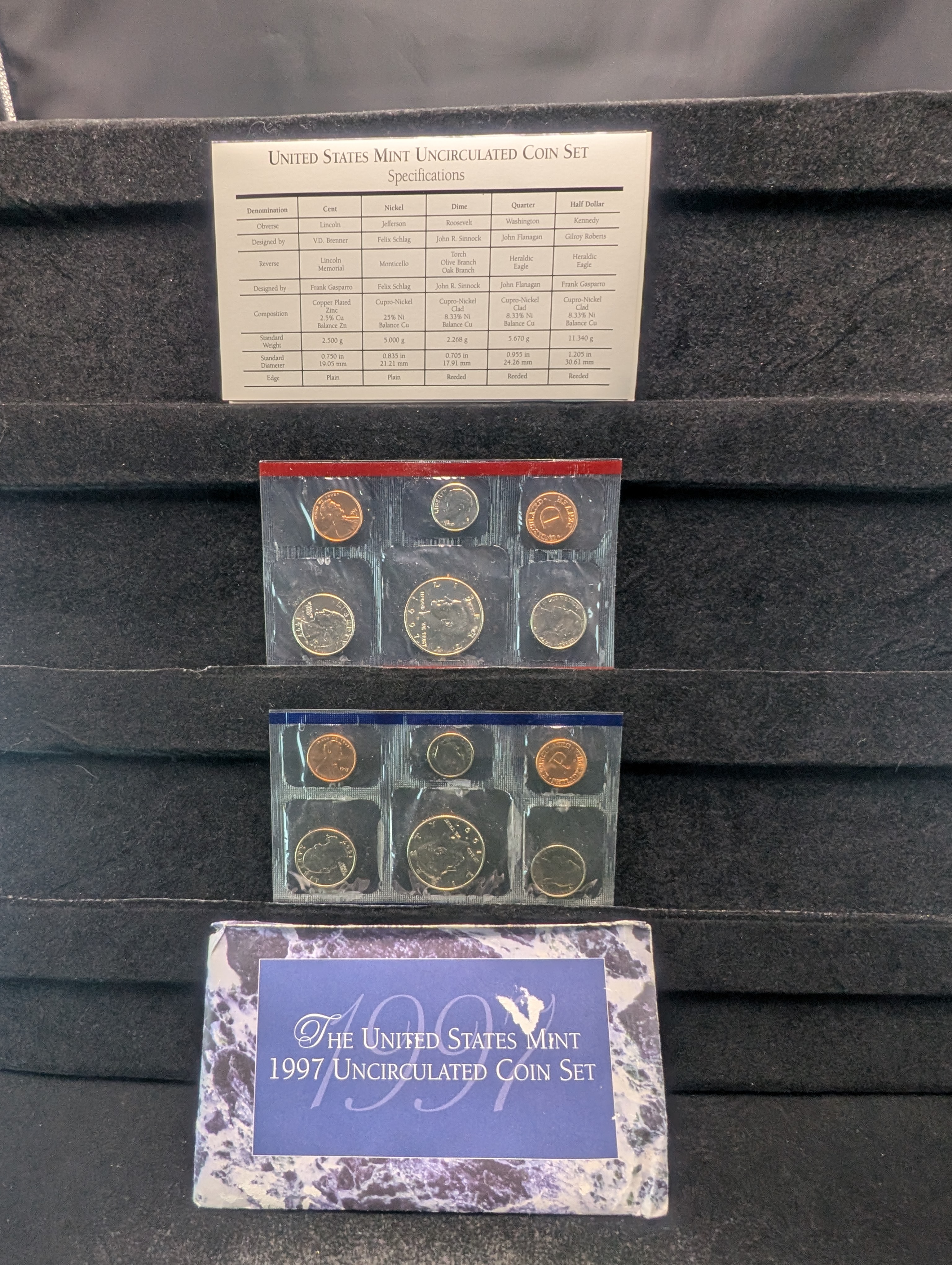 1997 P&D U.S. Mint Uncirculated Coin Set In OGP w/ COA