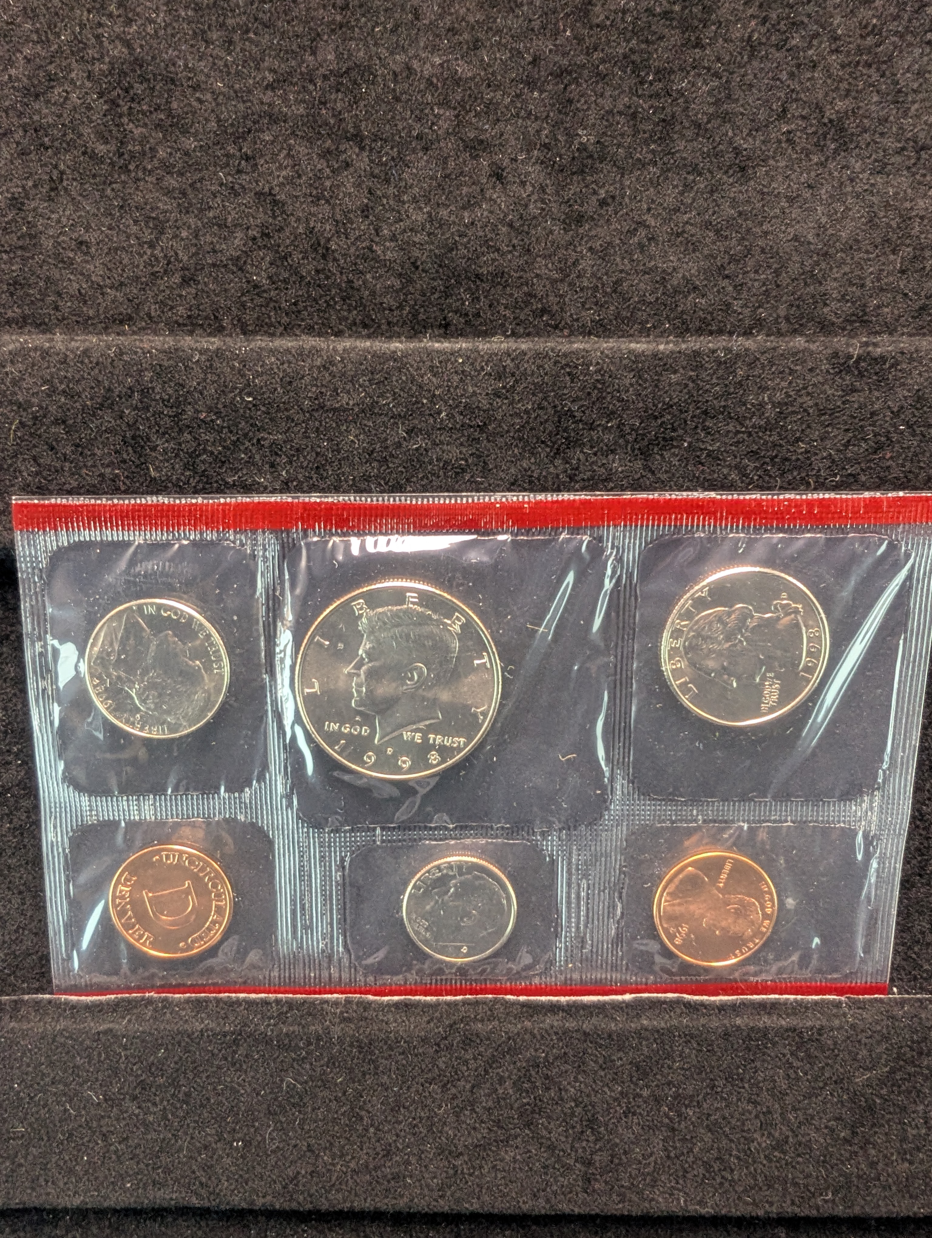 1998 P&D U.S. Mint Uncirculated Coin Set In OGP w/ COA