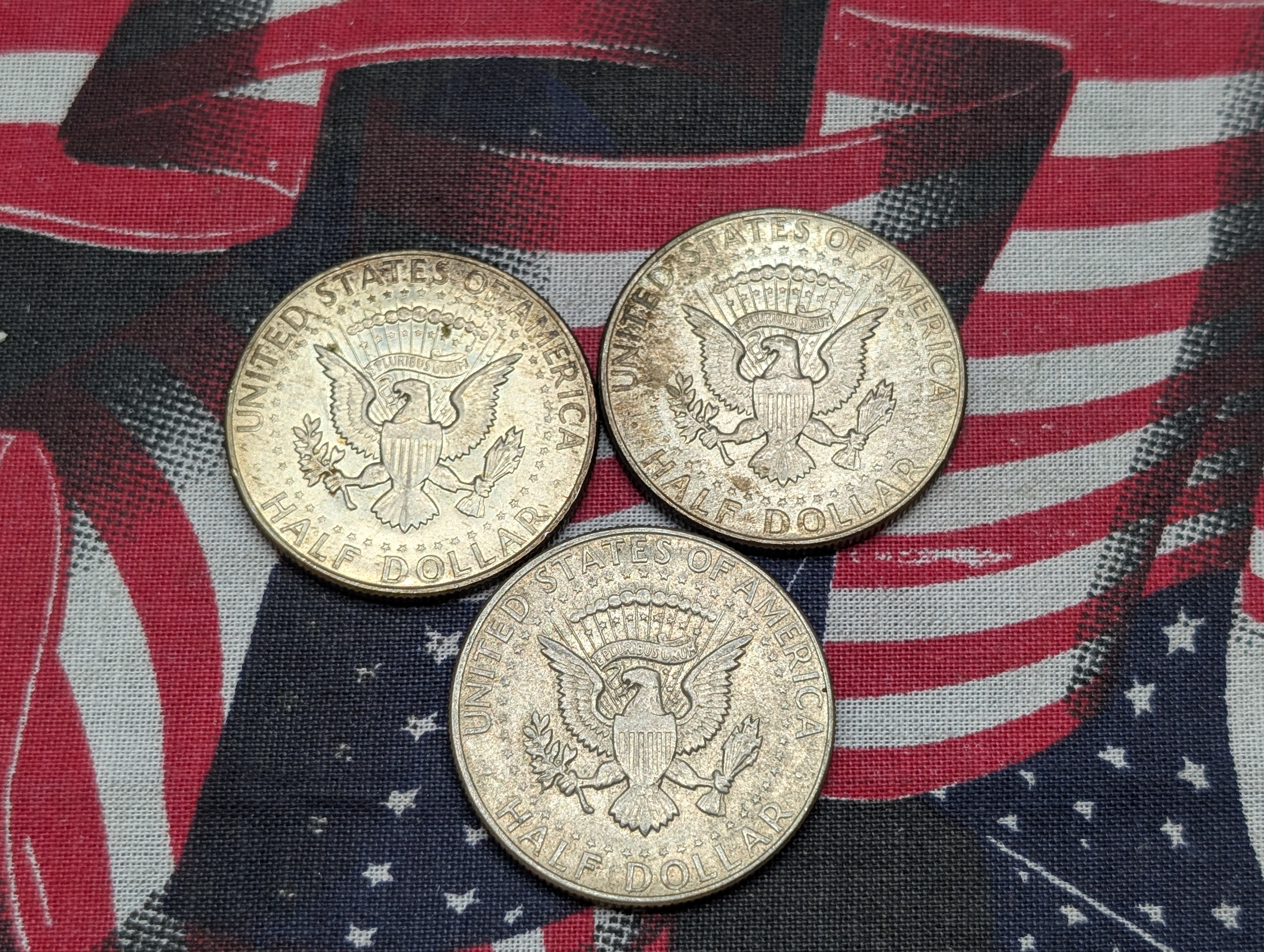 (3) 1967 40% Silver Kennedy Half Dollars