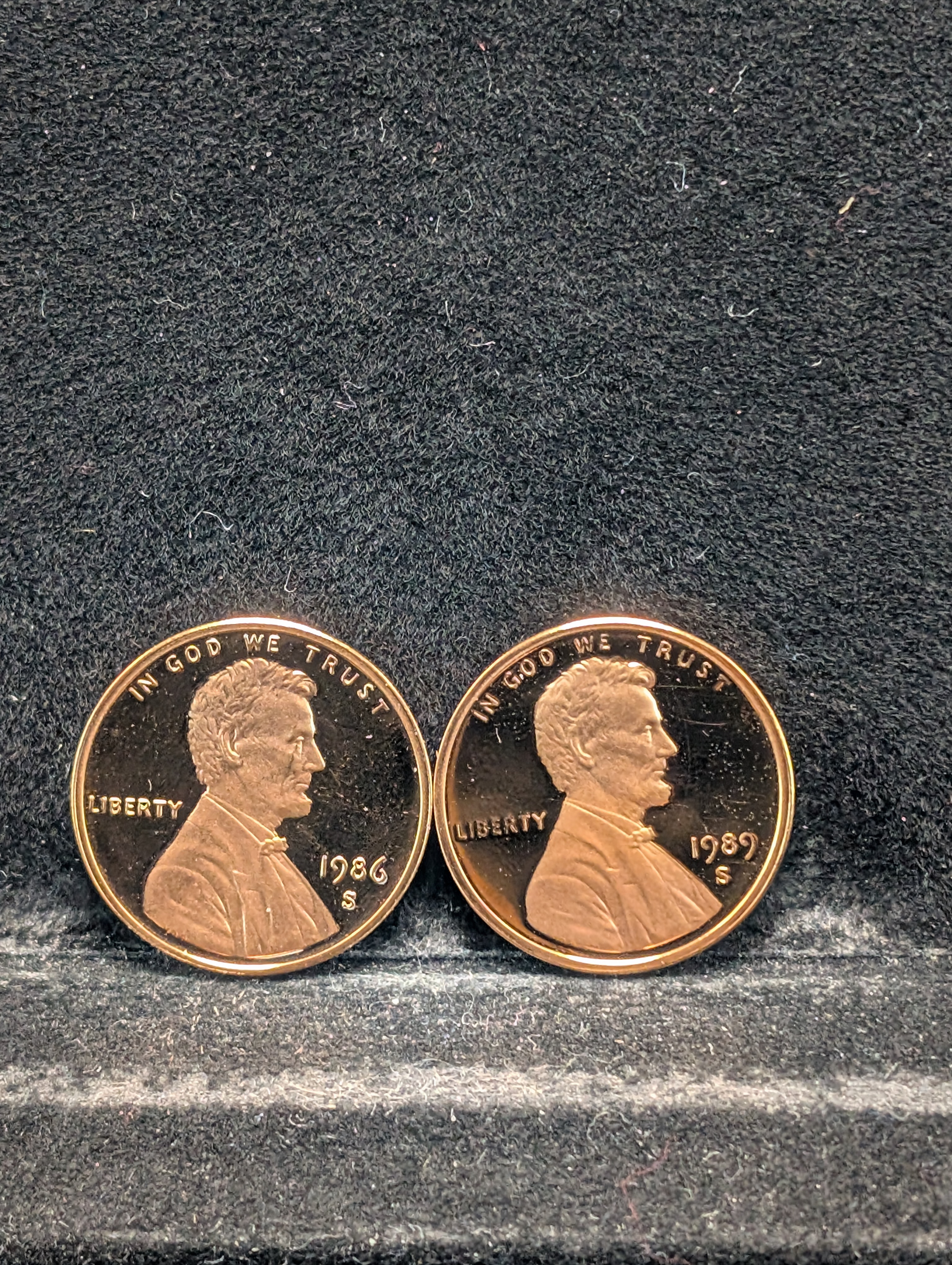 1986-S & 1989-S "Proof" Lincoln Memorial Cents