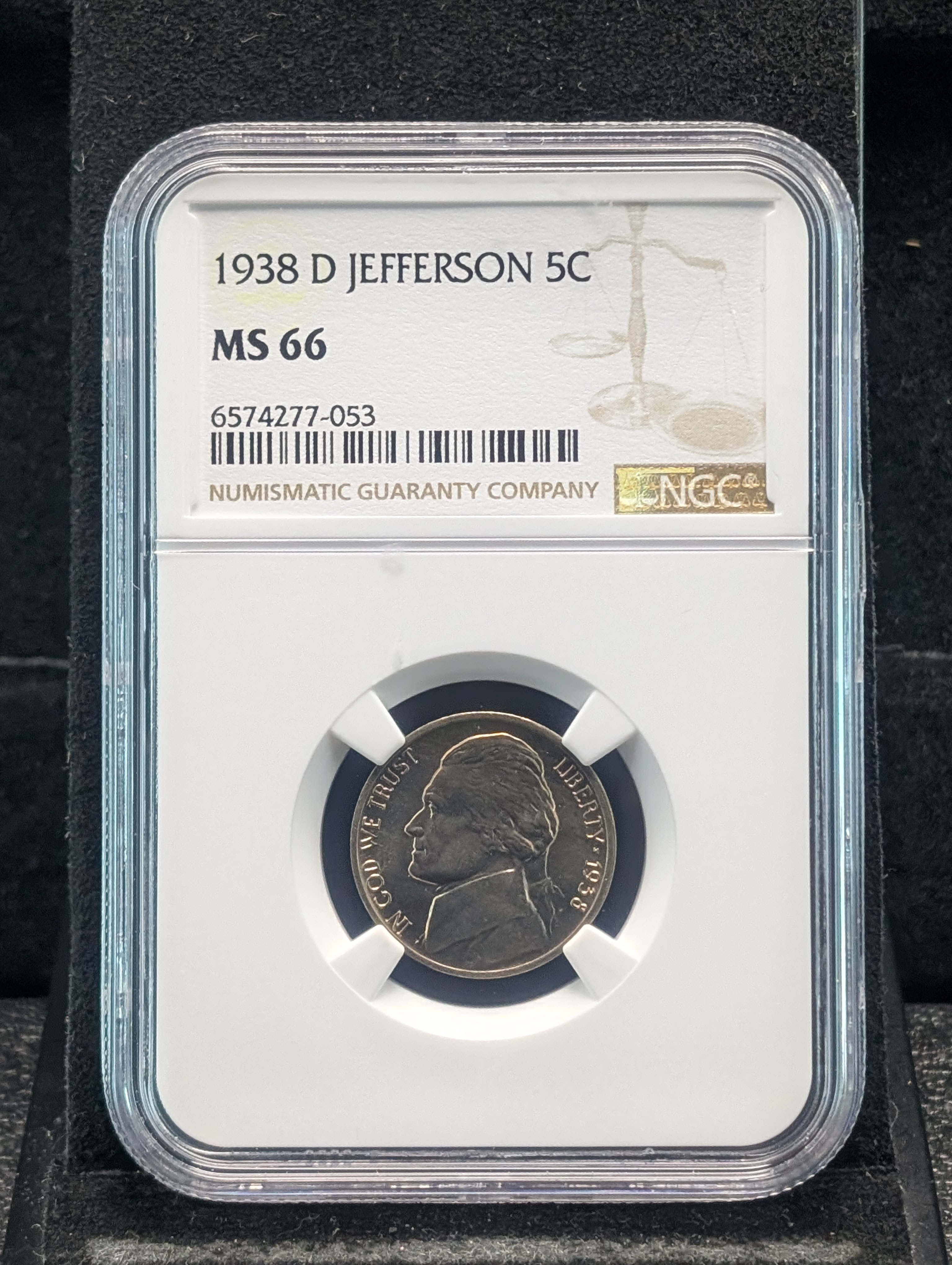 1938-D Jefferson Nickel NGC MS 66