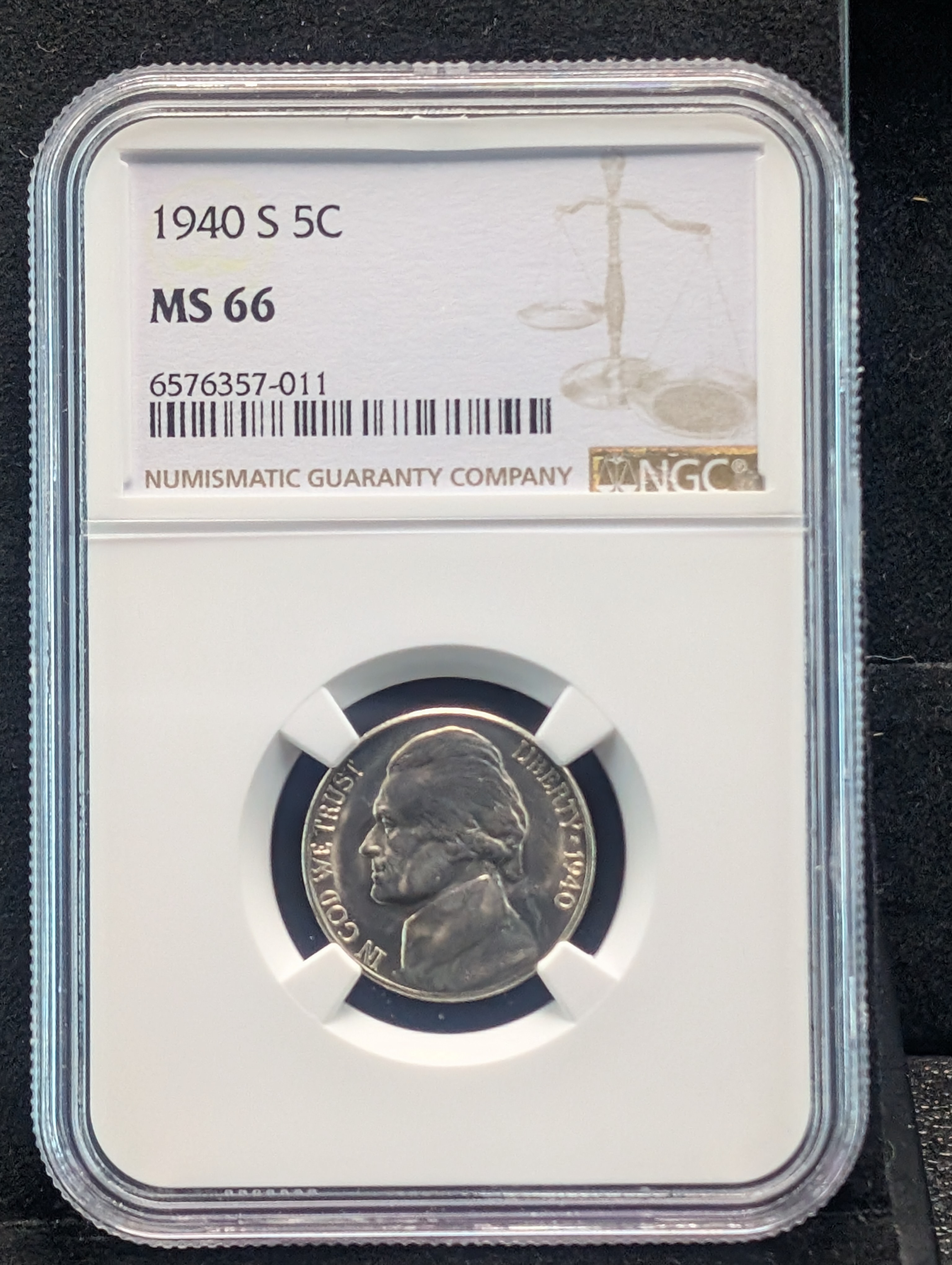 1940-S Jefferson Nickel NGC MS 66