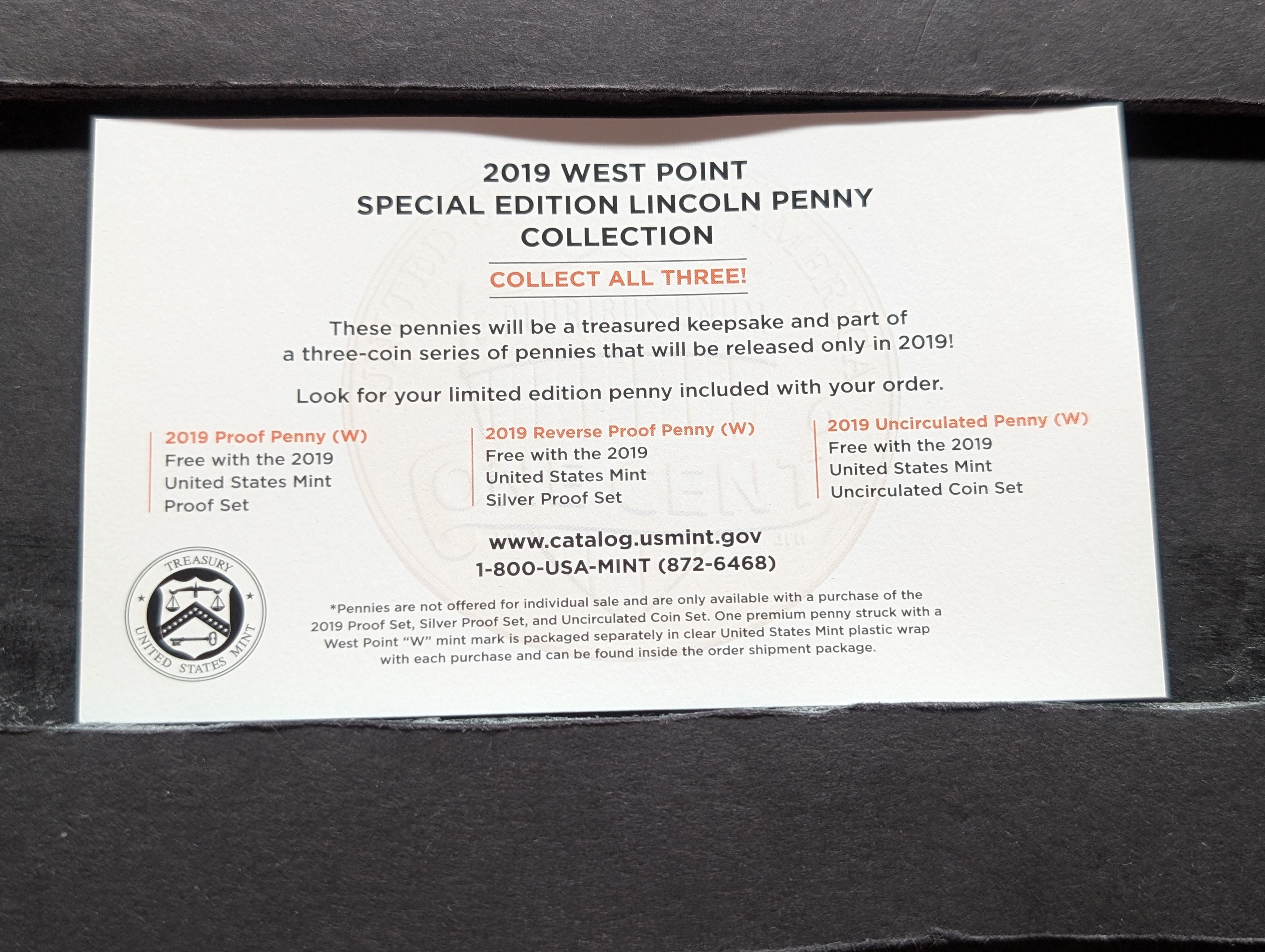 2019 West Point Special Edition Lincoln Penny Collection In OGP