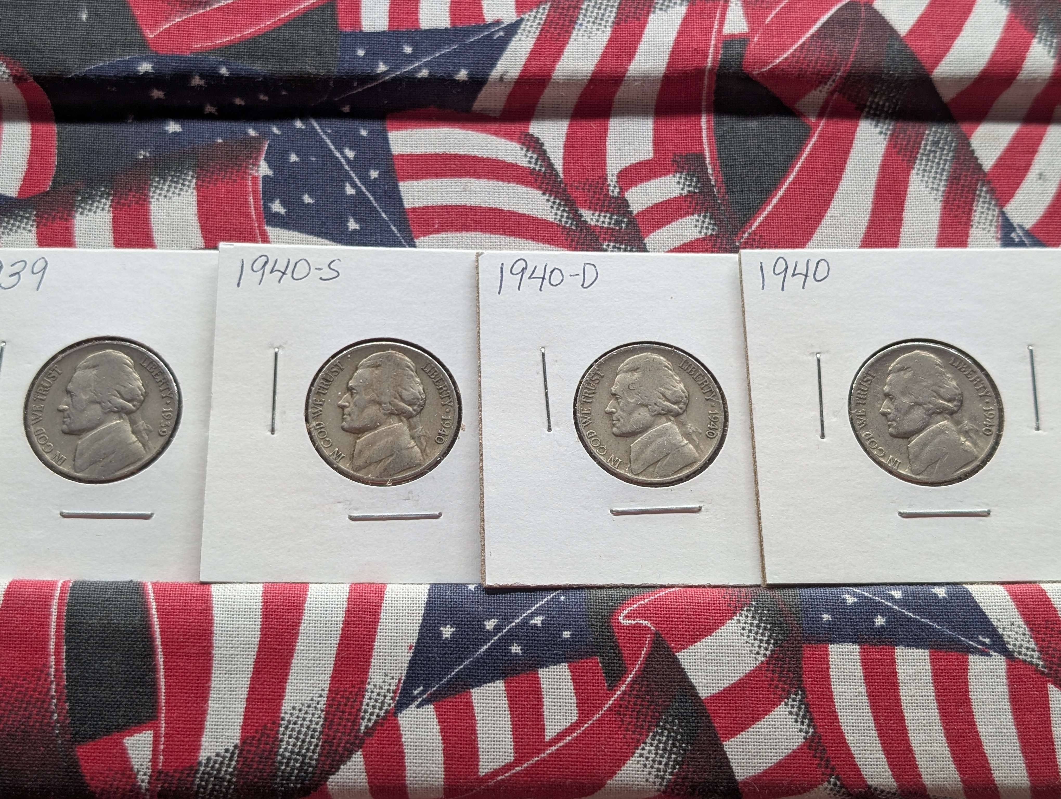 1939-P, 1940-P, D, & S, 1941 P, D, & S, And 1942-P Jefferson Nickels, 8-Coins