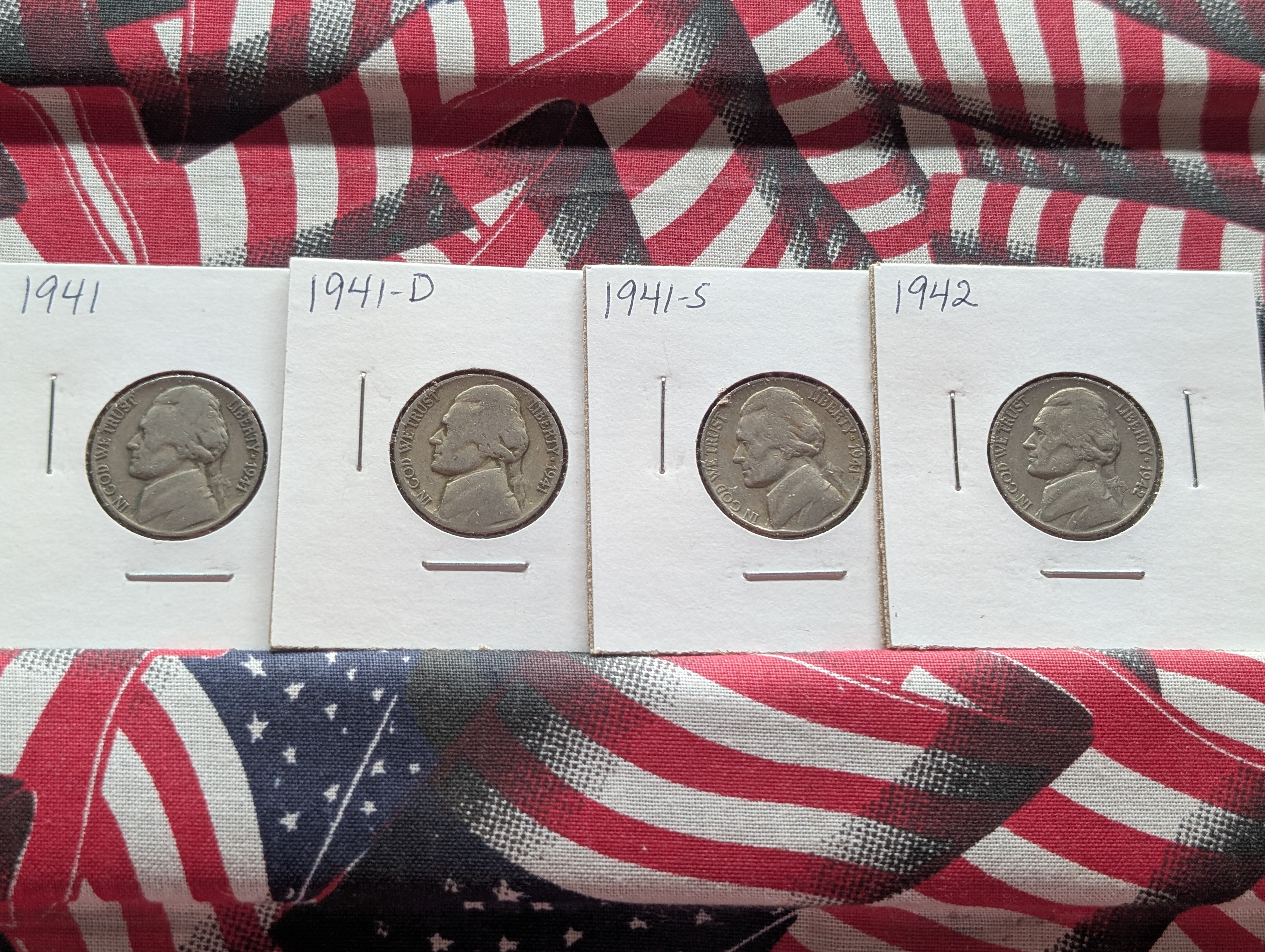1939-P, 1940-P, D, & S, 1941 P, D, & S, And 1942-P Jefferson Nickels, 8-Coins