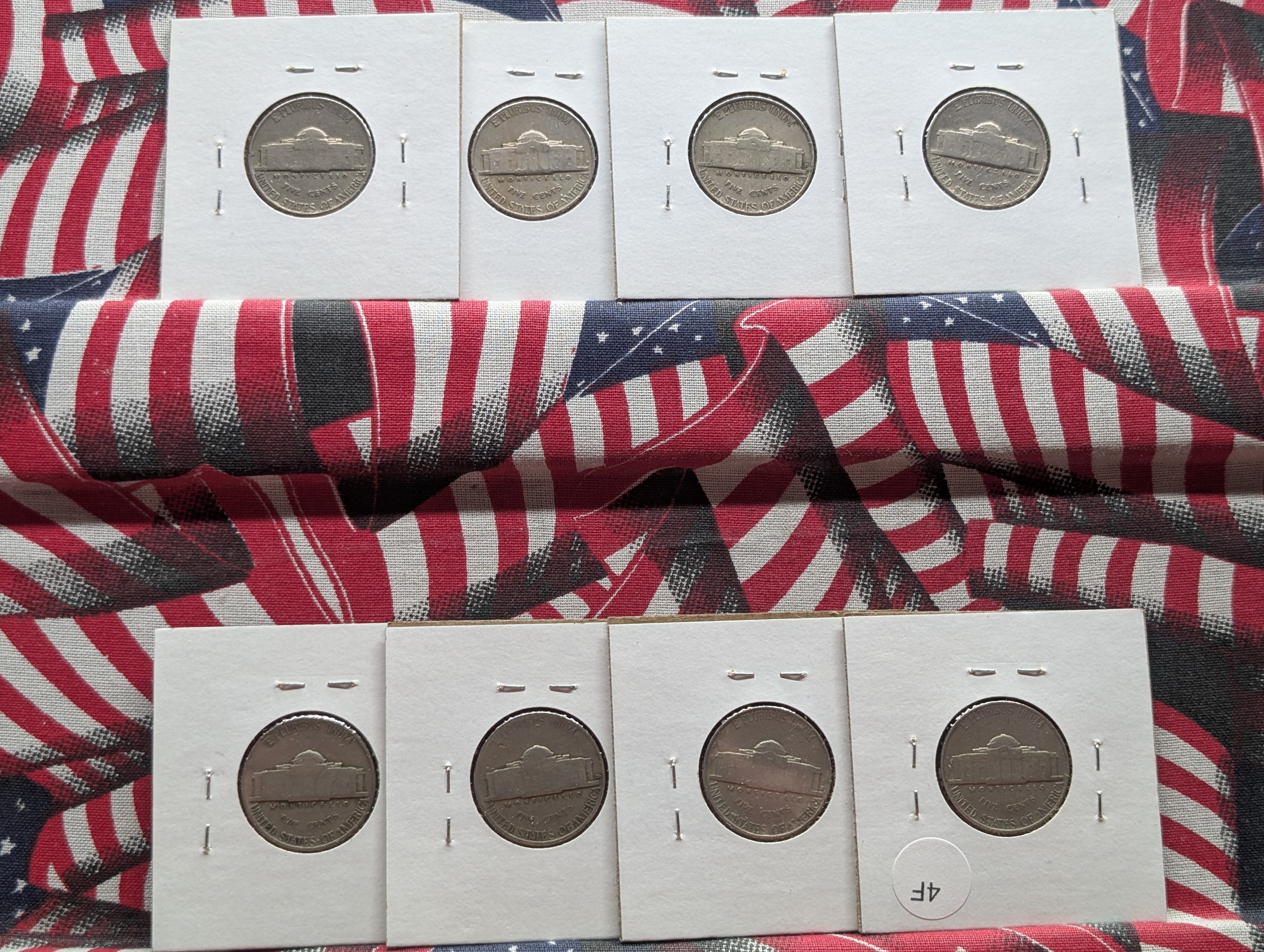 1939-P, 1940-P, D, & S, 1941 P, D, & S, And 1942-P Jefferson Nickels, 8-Coins
