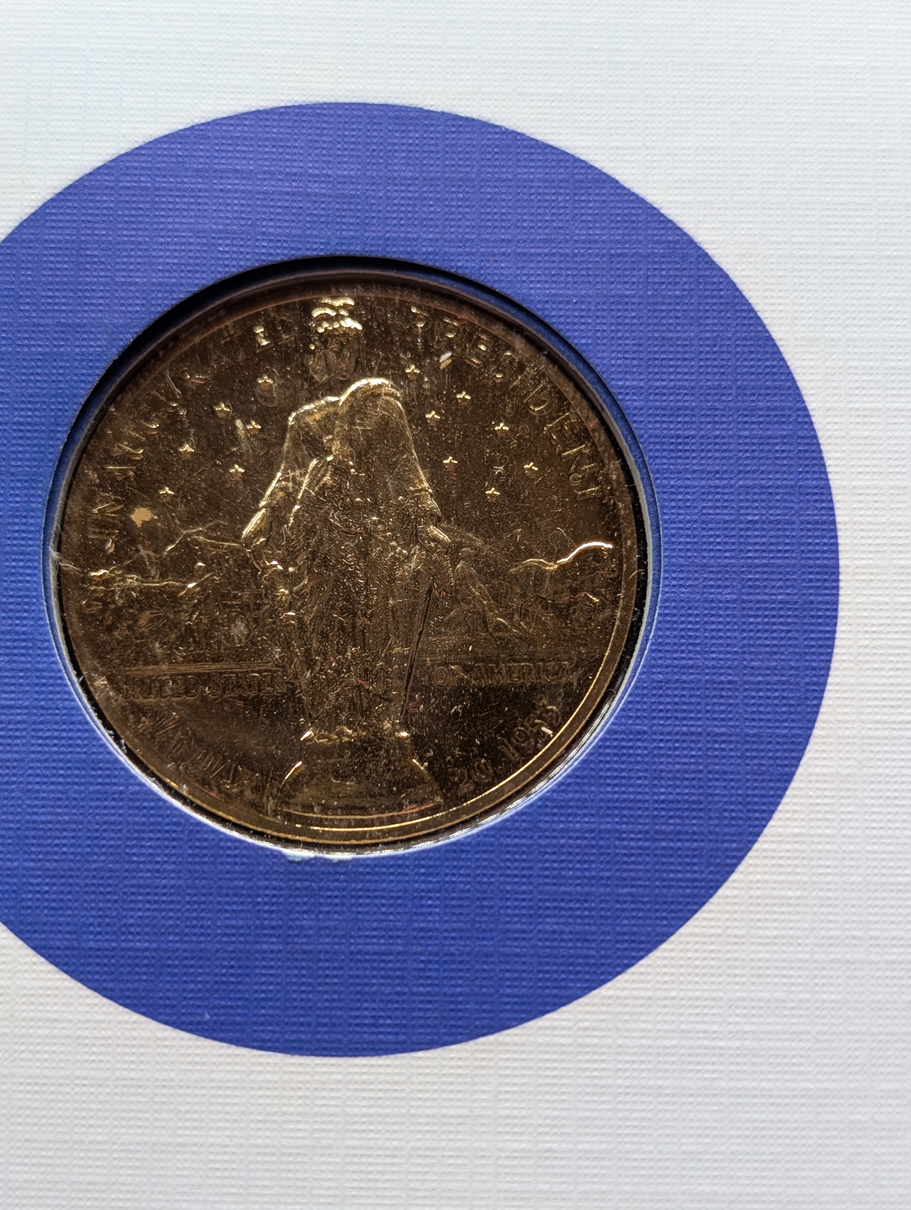 (4) Special Collector's Edition Of Official U.S. Mint Presidential Metal and Stamp, Including Kennedy, Eisenhower, Nixon and Johnson