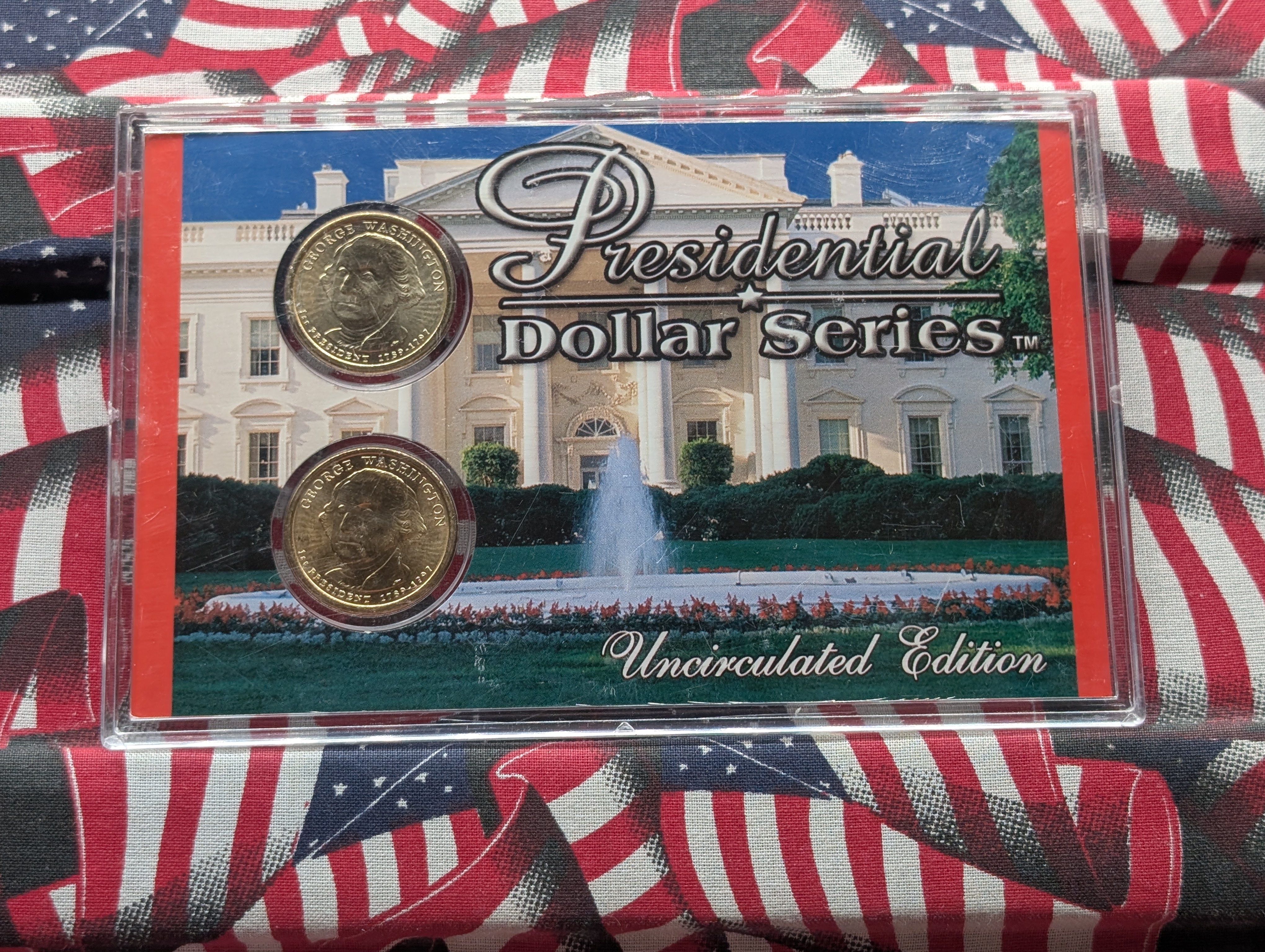 Presidential Dollar Series George Washington P&D Unc. Edition in Acrylic Case