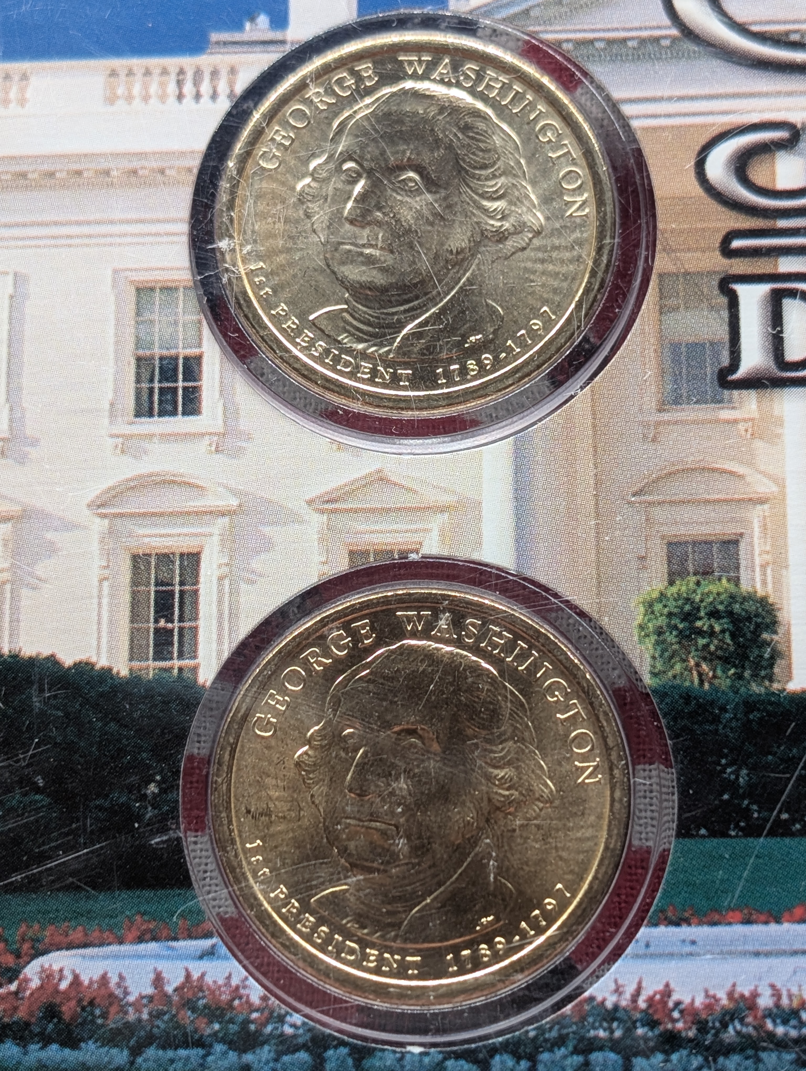 Presidential Dollar Series George Washington P&D Unc. Edition in Acrylic Case