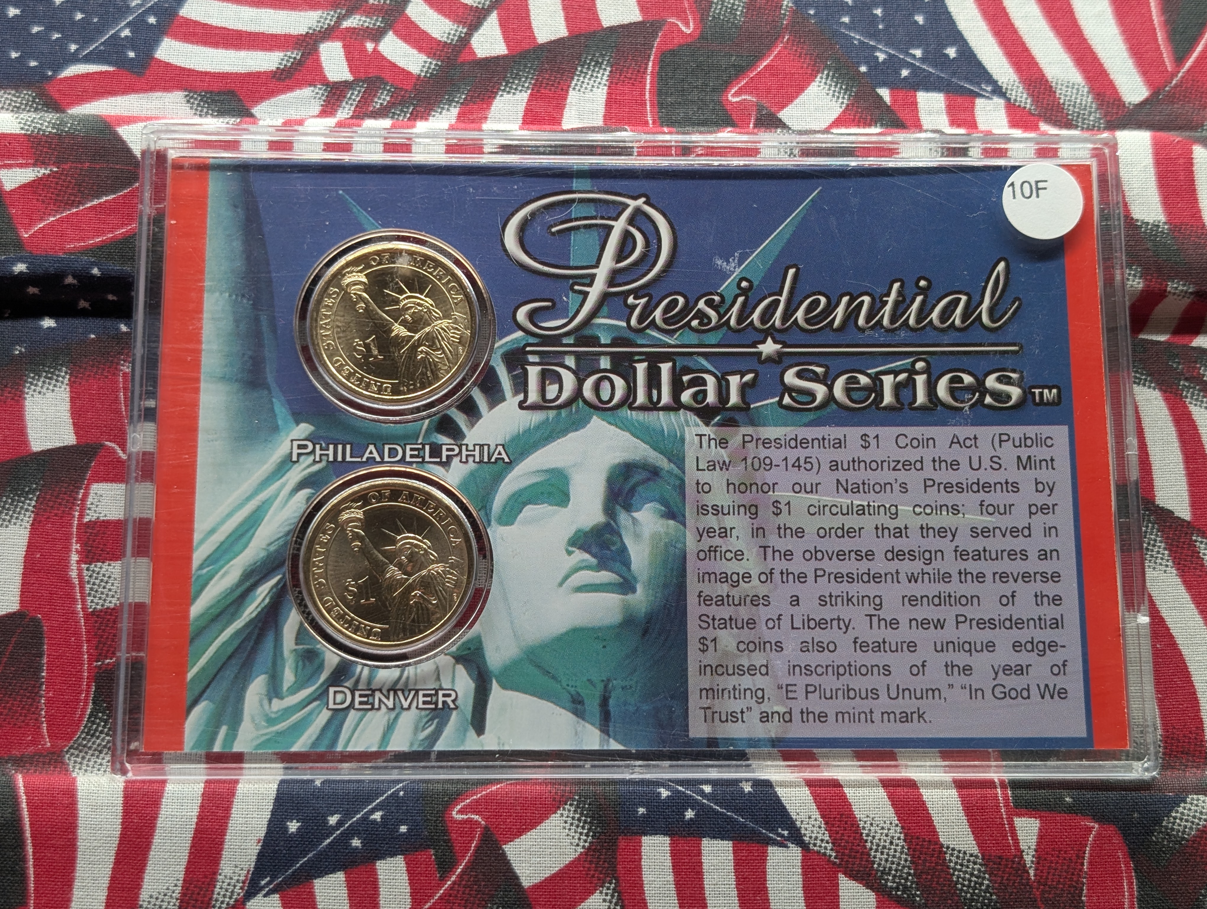 Presidential Dollar Series George Washington P&D Unc. Edition in Acrylic Case