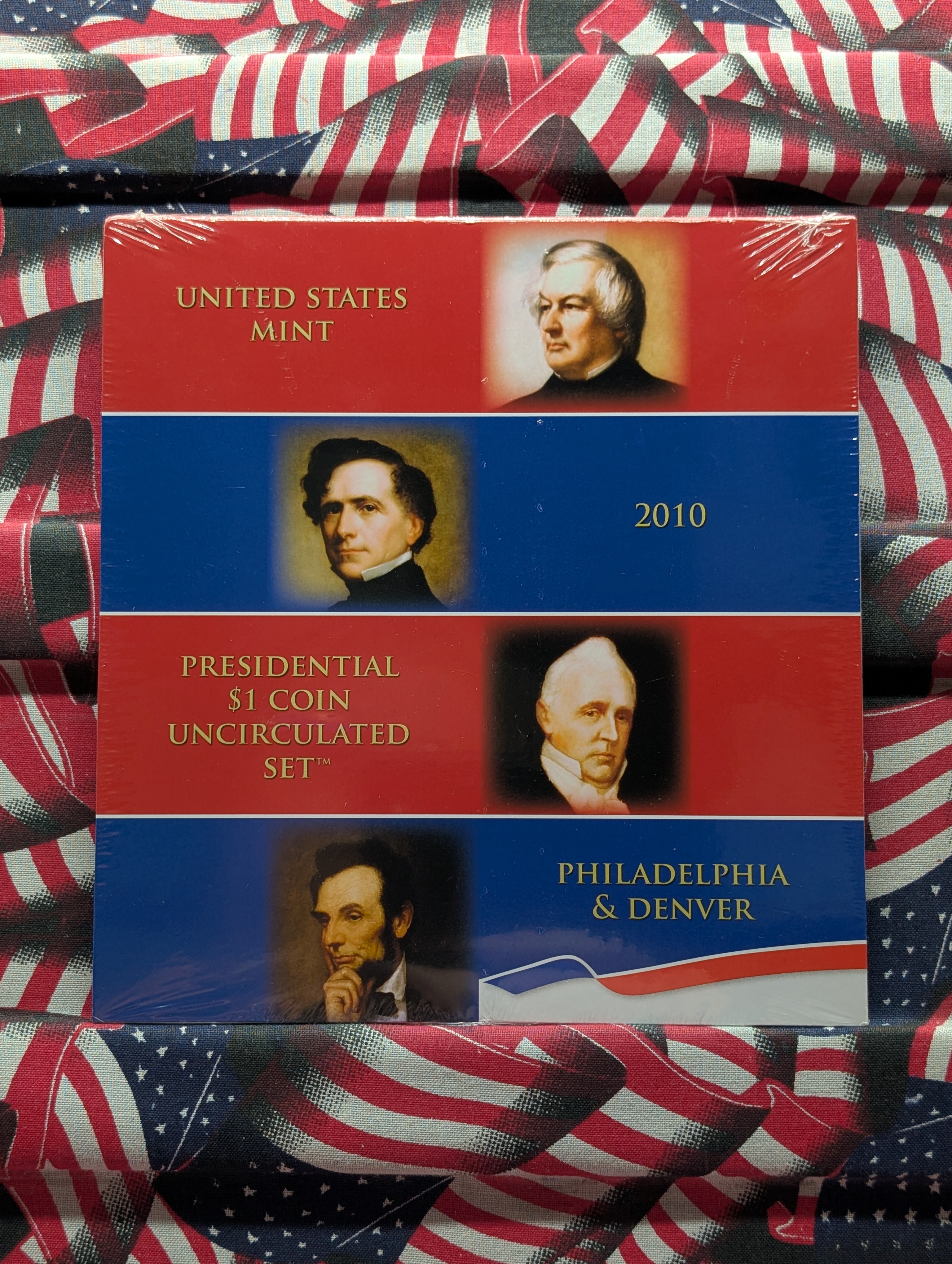 Unopened U.S. Mint 2010-P&D Unc. Presidential $1 Coins, total of 8 Coins
