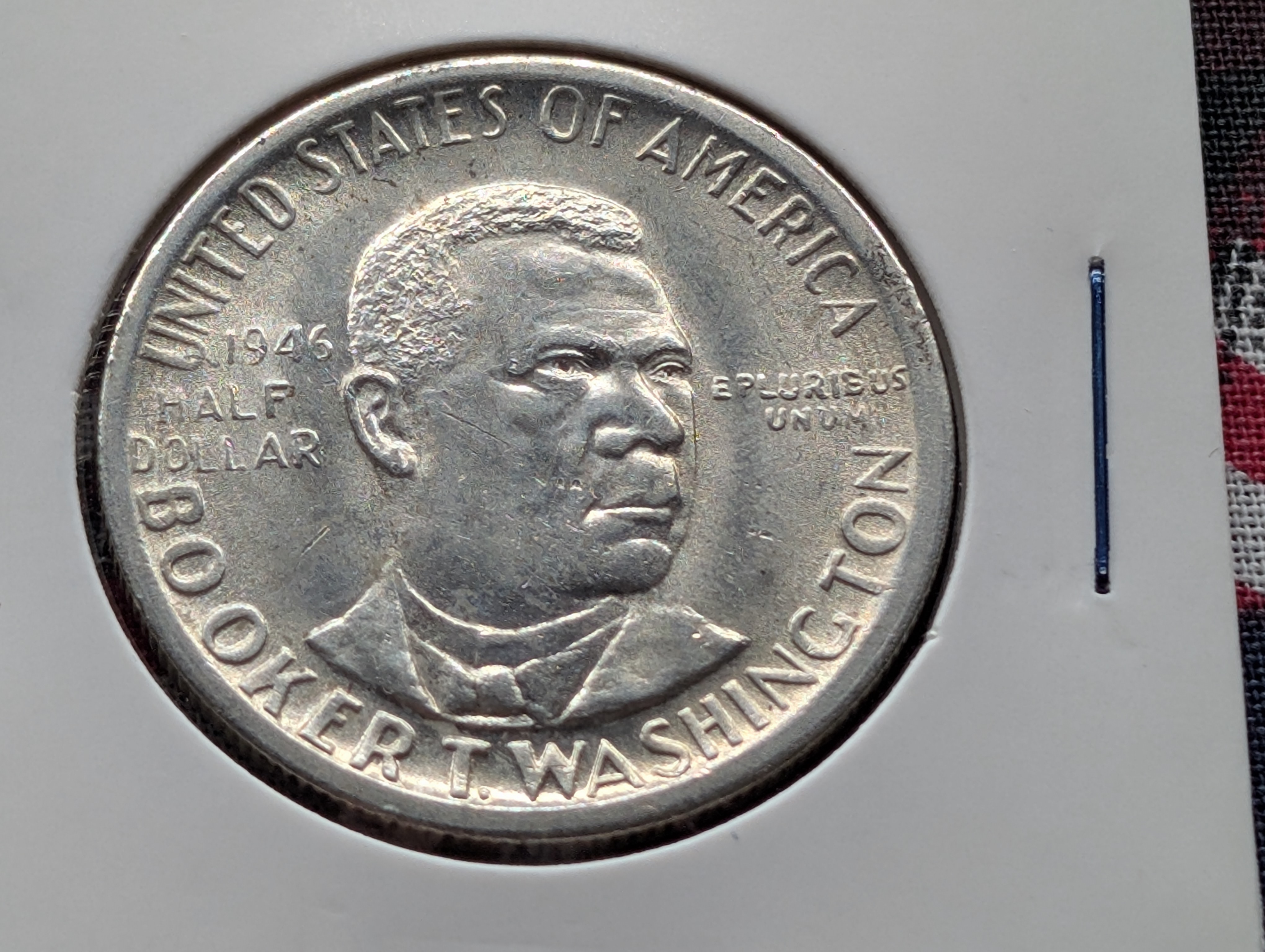 1946-S Booker T. Washington Comm. Silver Half Dollar, 90% Silver