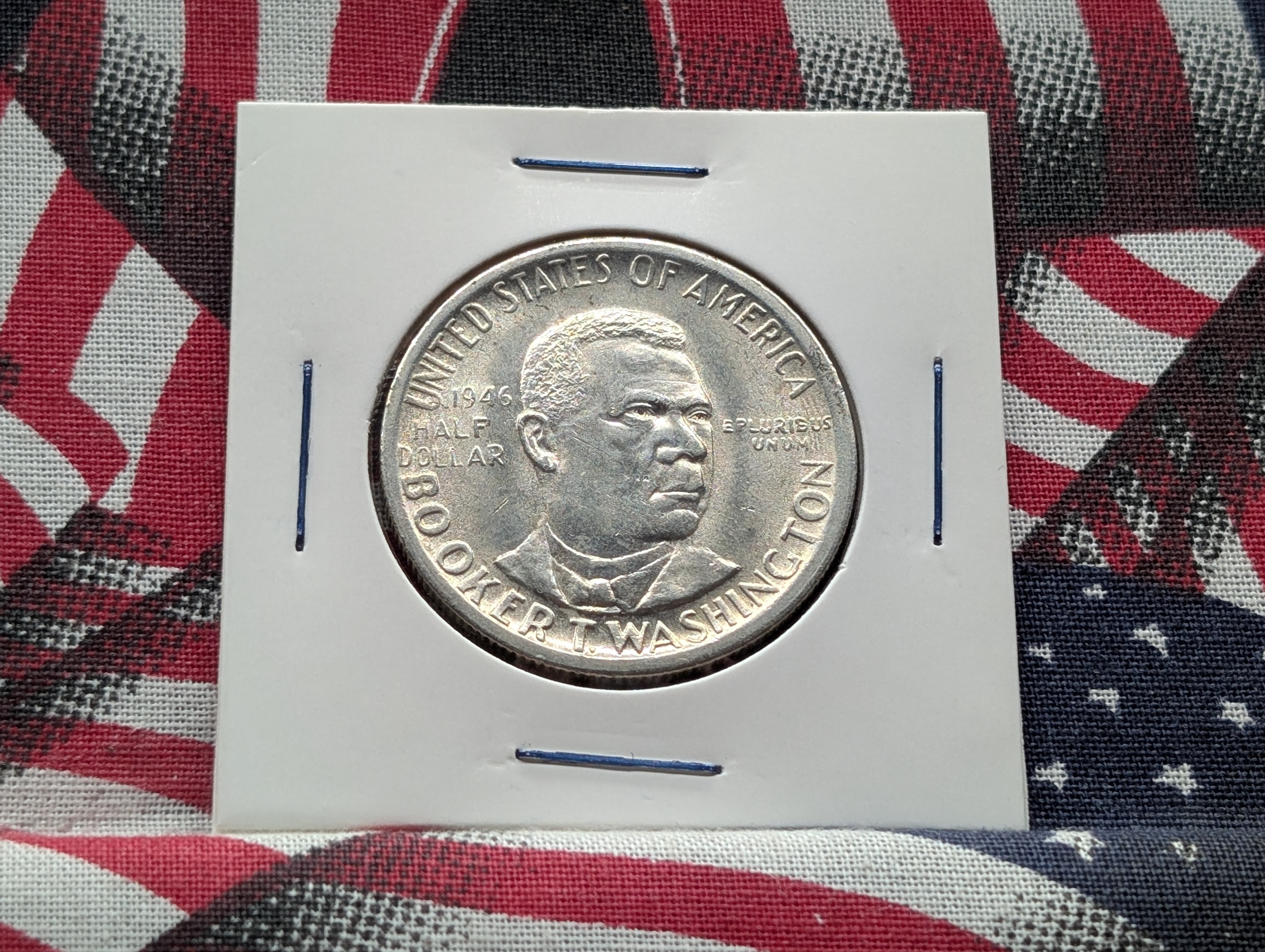 1946-S Booker T. Washington Comm. Silver Half Dollar, 90% Silver