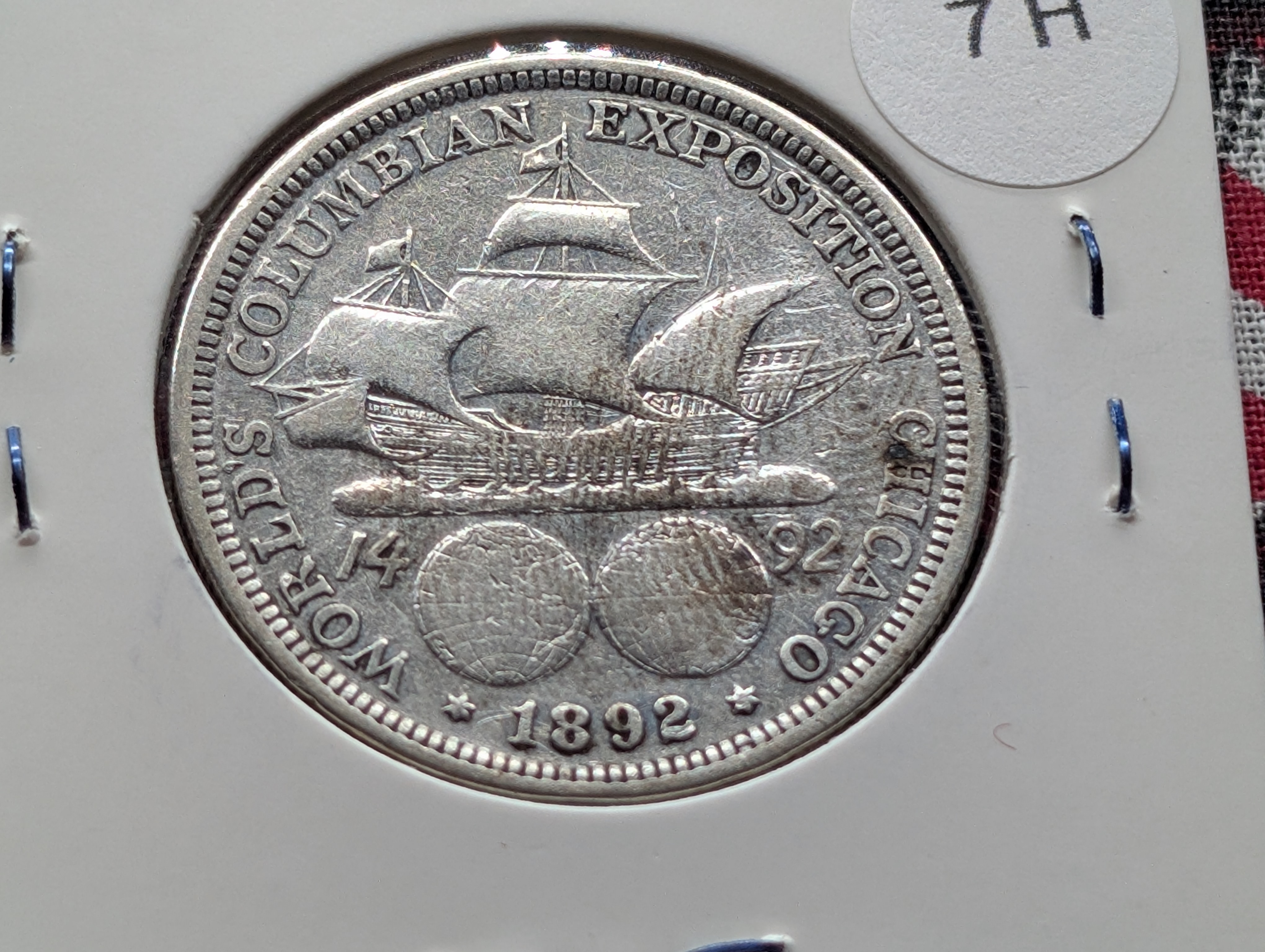 1892 Columbian Exposition Silver Half Dollar, 90% Silver