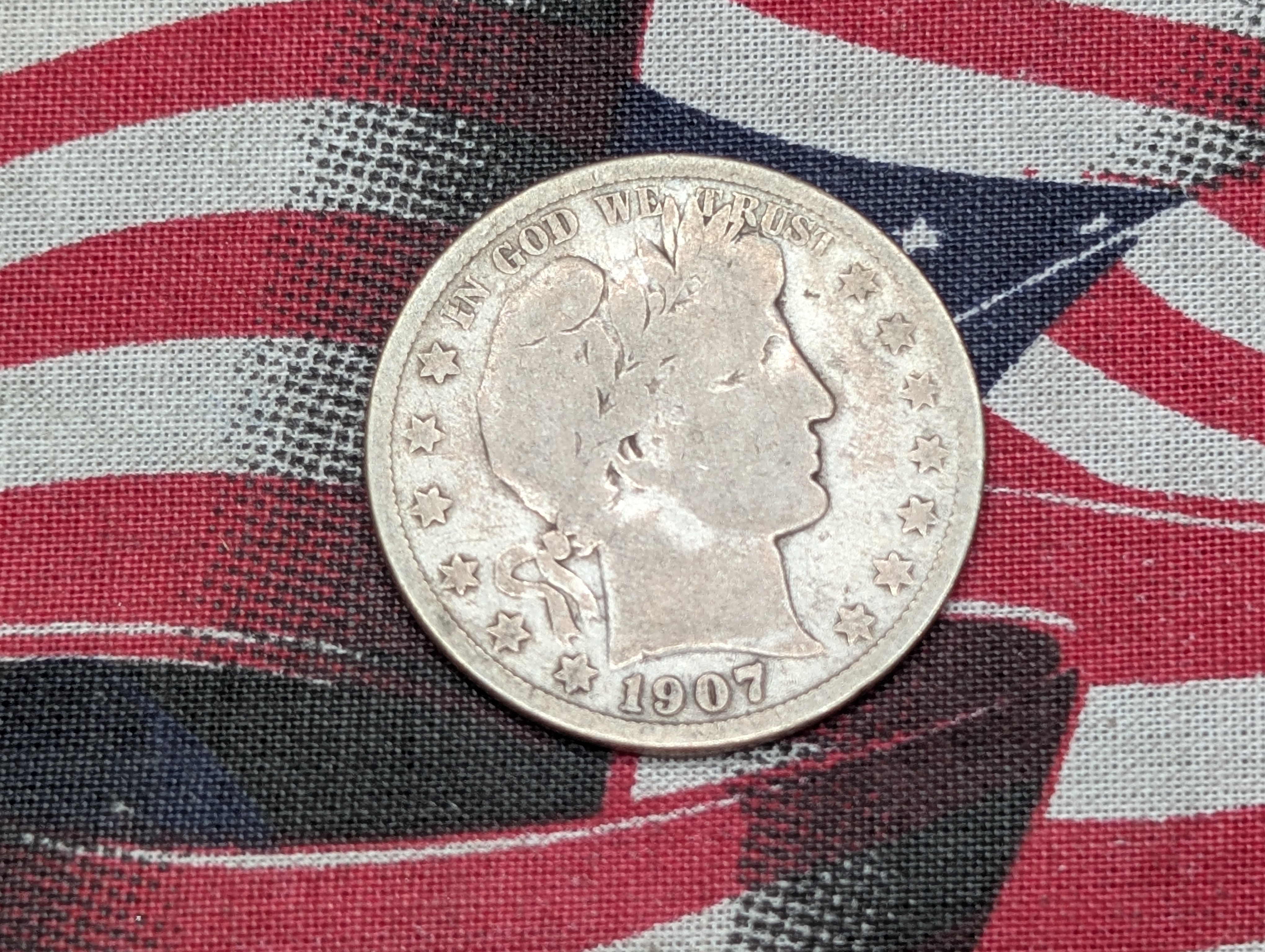 1907-S Barber 90% Silver Half Dollar