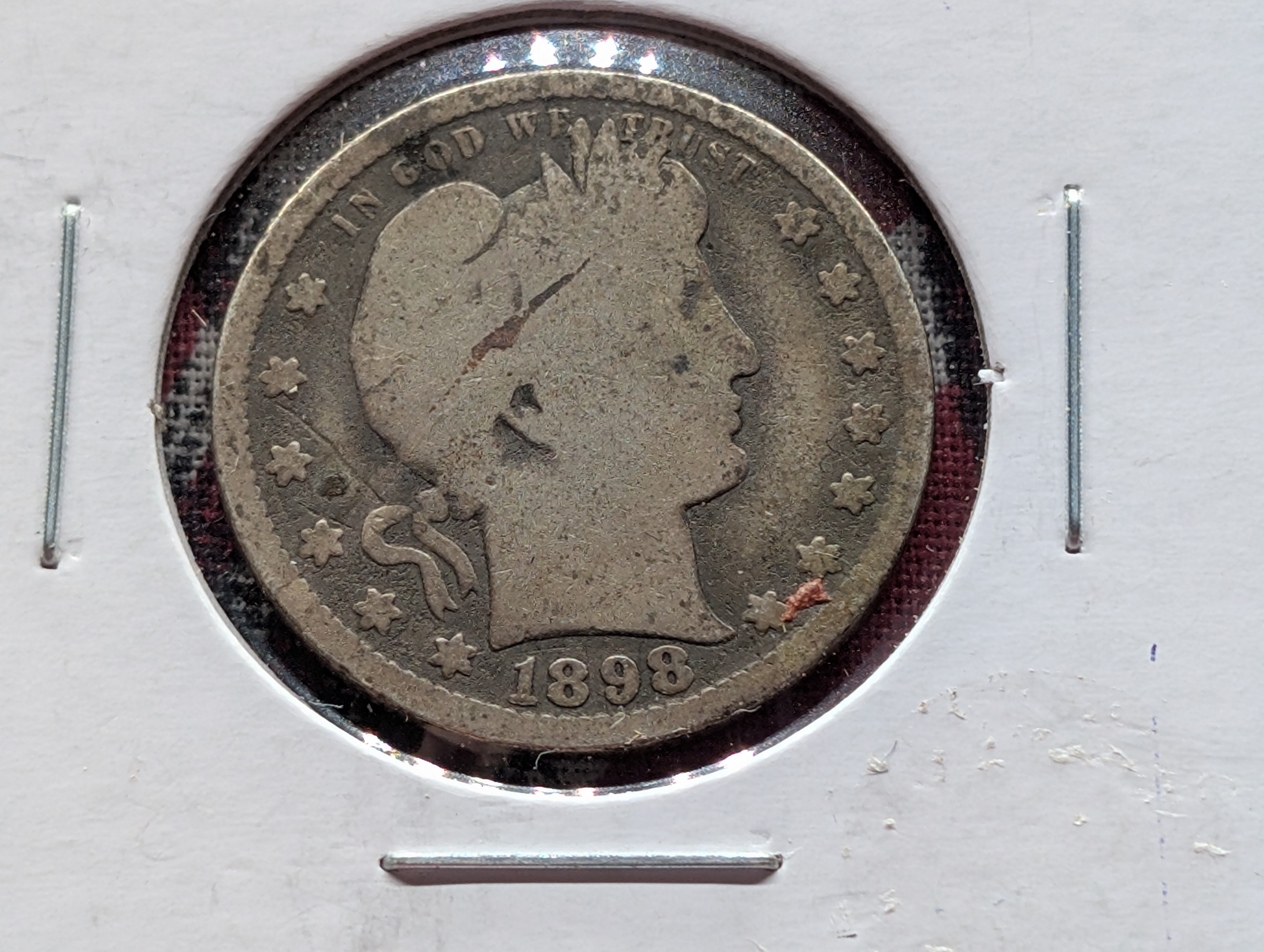 1898-S Barber 90% Silver Quarter